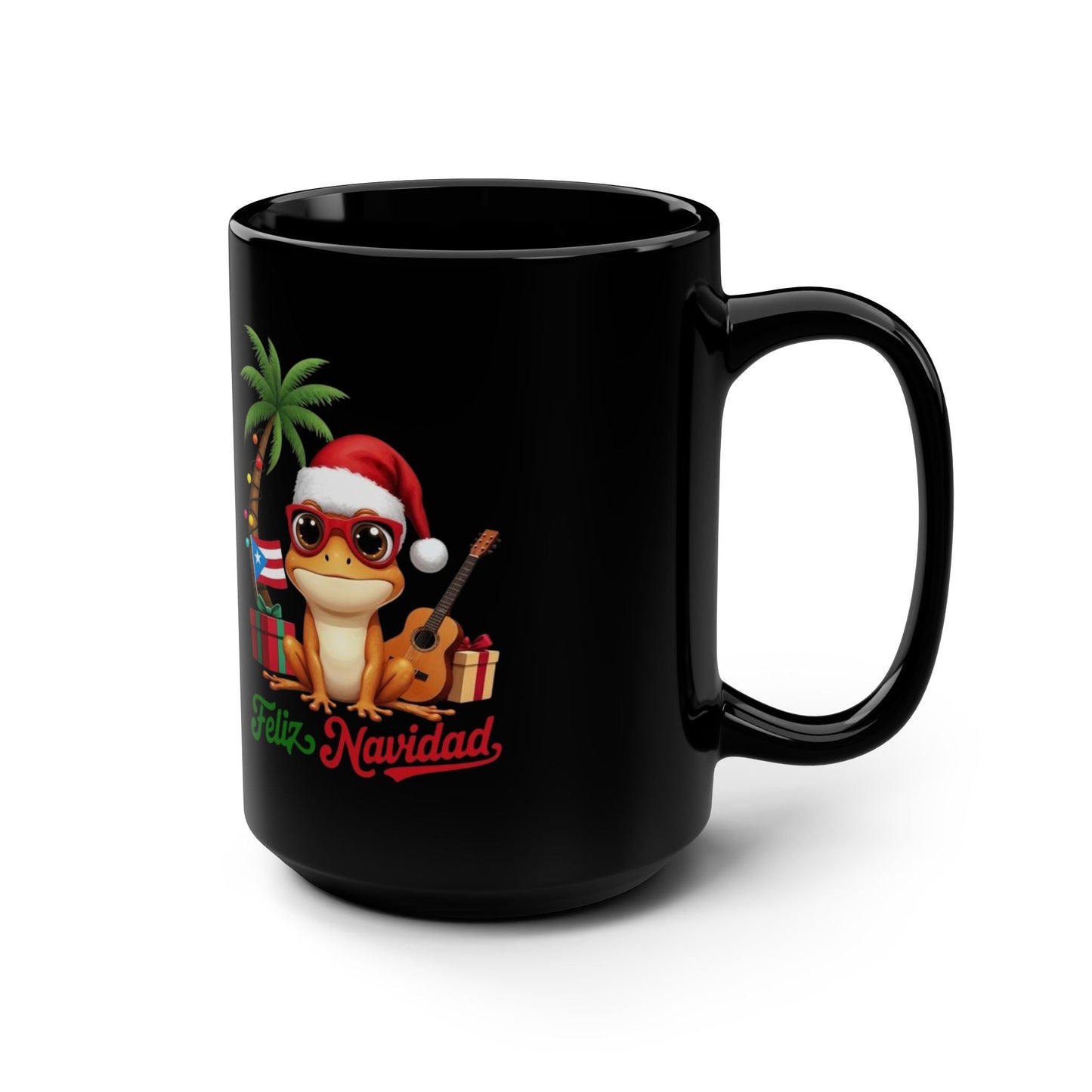 Puerto Rican Christmas Frog Mug with Santa Hat, Festive Holiday Drinkware, Cute Coffee Cup, Gift for Friends, Xmas Decor - Metamorphosis Creations