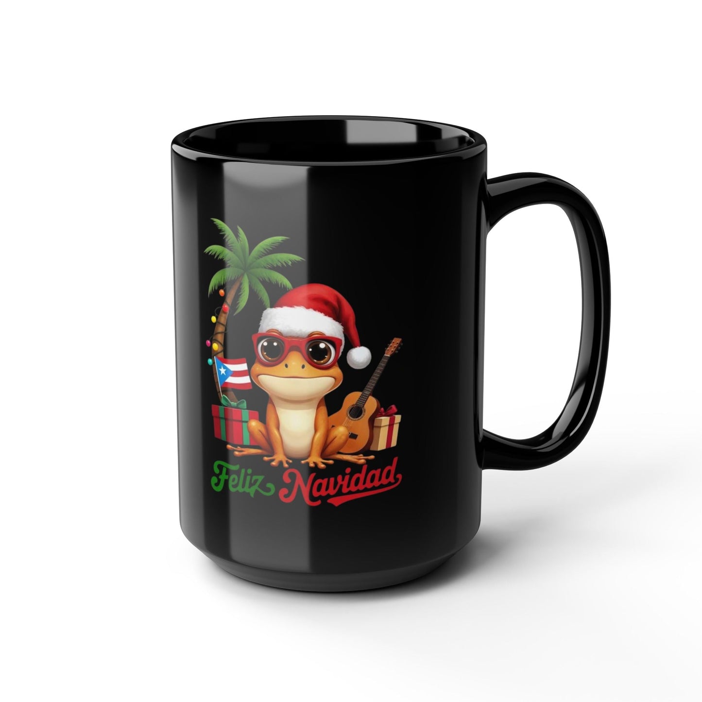 Puerto Rican Christmas Frog Mug with Santa Hat, Festive Holiday Drinkware, Cute Coffee Cup, Gift for Friends, Xmas Decor - Metamorphosis Creations