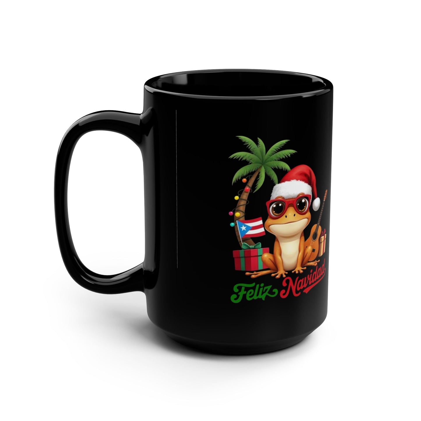 Puerto Rican Christmas Frog Mug with Santa Hat, Festive Holiday Drinkware, Cute Coffee Cup, Gift for Friends, Xmas Decor - Metamorphosis Creations
