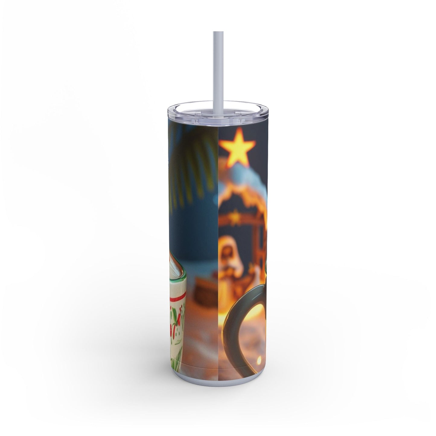 Puerto Rican Christmas Funky Frog Themed Tumbler | 20oz Skinny Drinkware for Nature Lovers, Gift for Kids, Summer Vibes, Eco - Friendly, Party Favor - Metamorphosis Creations