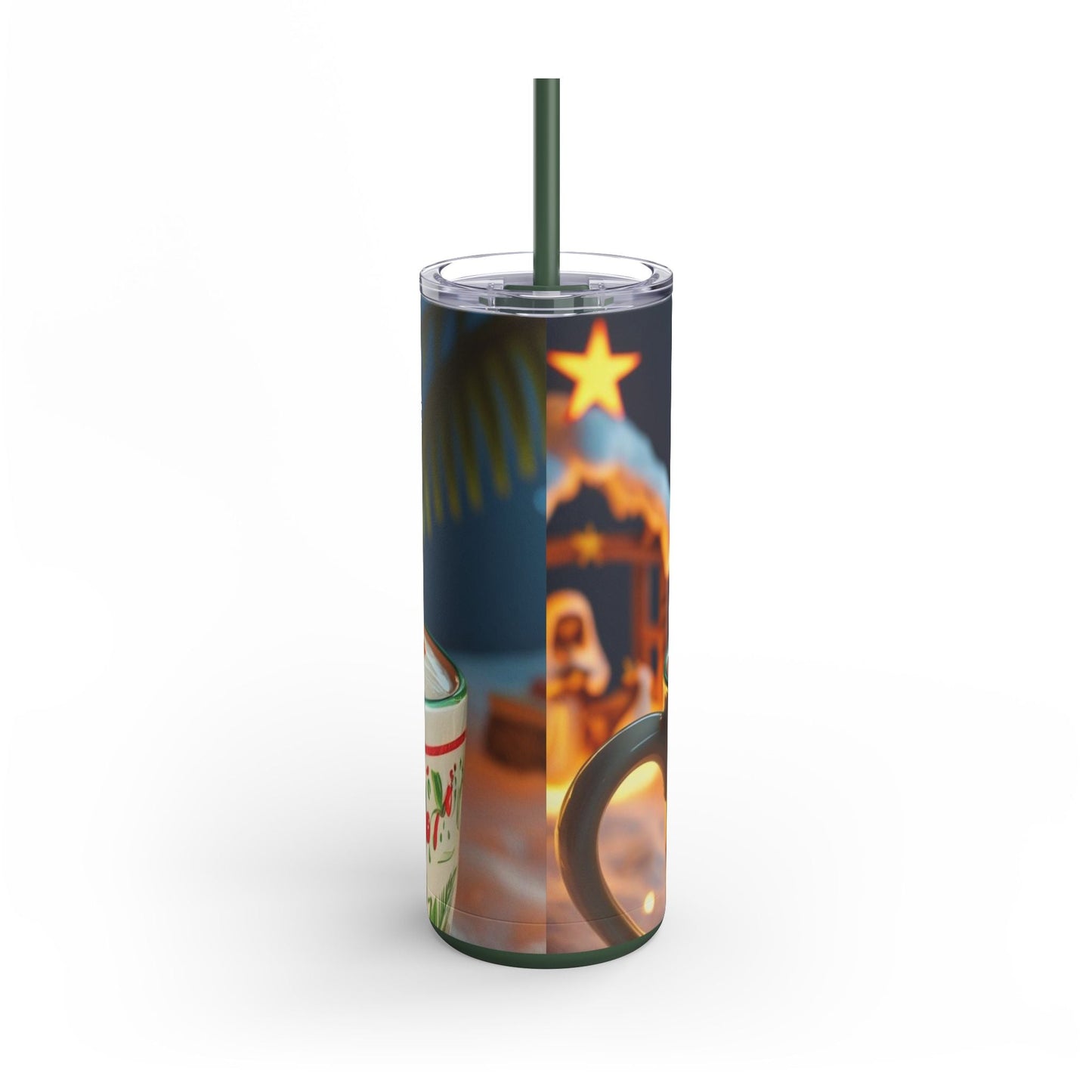 Puerto Rican Christmas Funky Frog Themed Tumbler | 20oz Skinny Drinkware for Nature Lovers, Gift for Kids, Summer Vibes, Eco - Friendly, Party Favor - Metamorphosis Creations