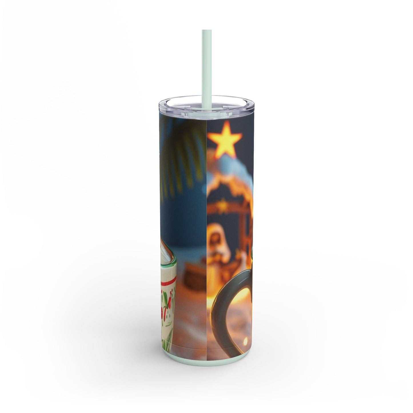 Puerto Rican Christmas Funky Frog Themed Tumbler | 20oz Skinny Drinkware for Nature Lovers, Gift for Kids, Summer Vibes, Eco - Friendly, Party Favor - Metamorphosis Creations