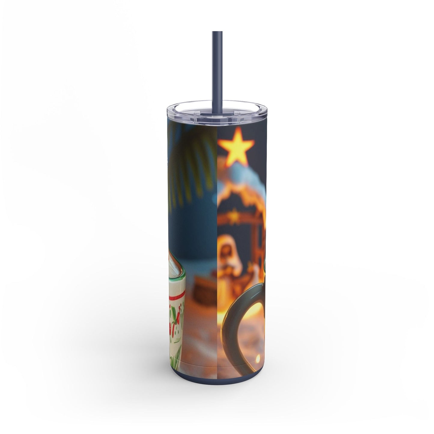Puerto Rican Christmas Funky Frog Themed Tumbler | 20oz Skinny Drinkware for Nature Lovers, Gift for Kids, Summer Vibes, Eco - Friendly, Party Favor - Metamorphosis Creations