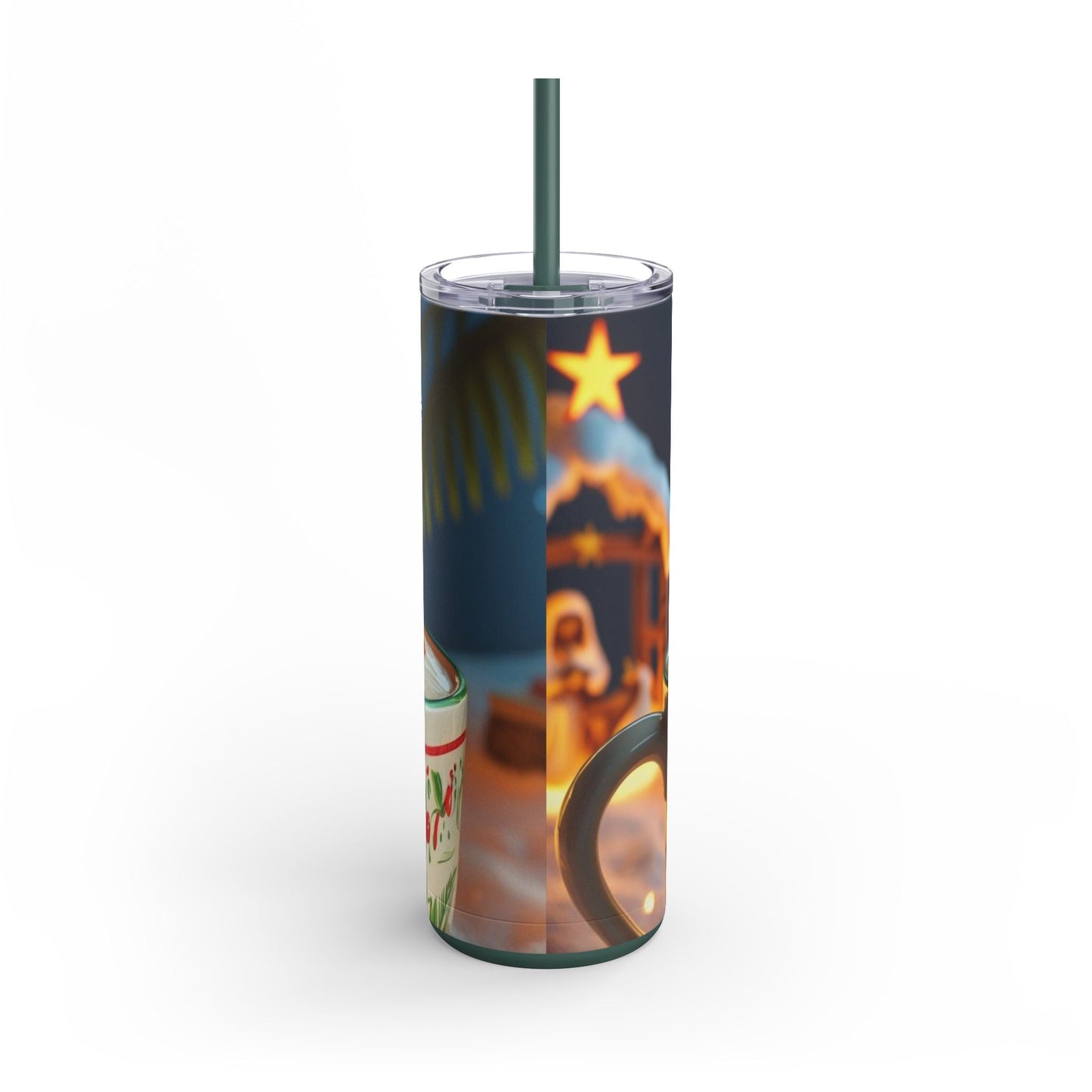 Puerto Rican Christmas Funky Frog Themed Tumbler | 20oz Skinny Drinkware for Nature Lovers, Gift for Kids, Summer Vibes, Eco - Friendly, Party Favor - Metamorphosis Creations