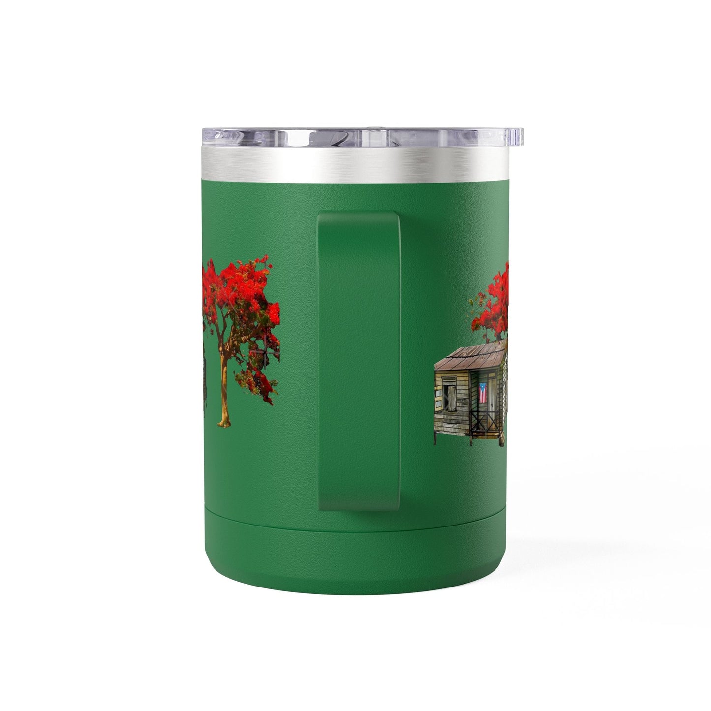 Puerto Rican Christmas Vibrant Floral Coffee Mug Tumbler, 15oz - Perfect for Cozy Mornings, Gifts for Garden Lovers, Unique Drinkware for Home - Metamorphosis Creations