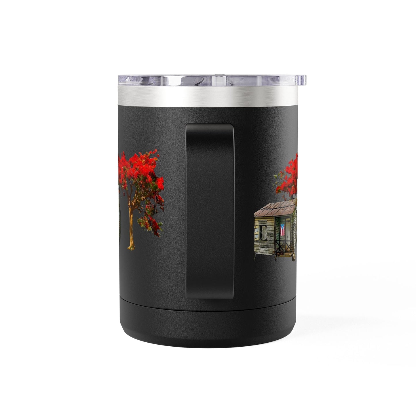 Puerto Rican Christmas Vibrant Floral Coffee Mug Tumbler, 15oz - Perfect for Cozy Mornings, Gifts for Garden Lovers, Unique Drinkware for Home - Metamorphosis Creations