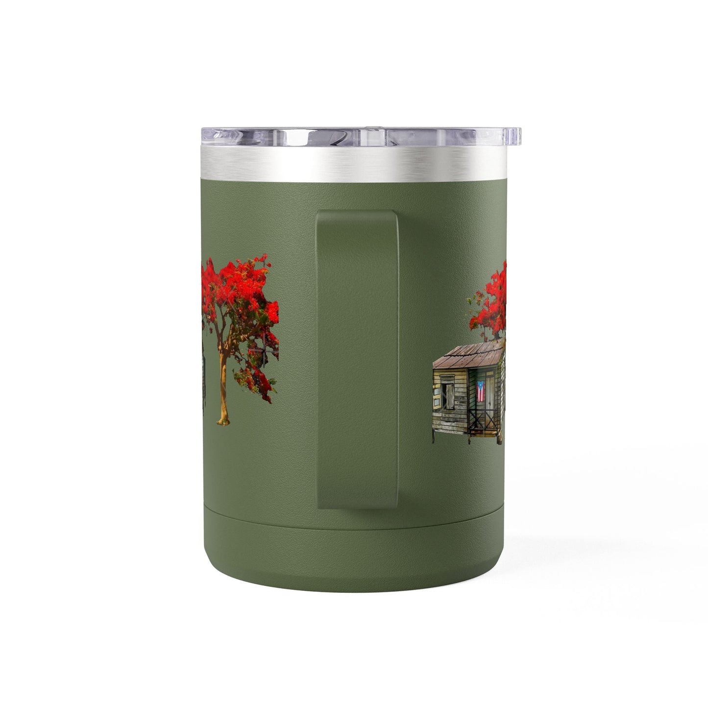 Puerto Rican Christmas Vibrant Floral Coffee Mug Tumbler, 15oz - Perfect for Cozy Mornings, Gifts for Garden Lovers, Unique Drinkware for Home - Metamorphosis Creations