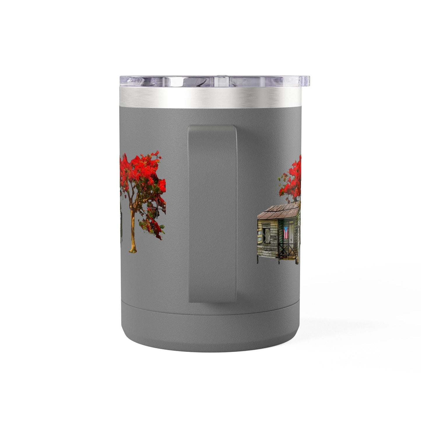 Puerto Rican Christmas Vibrant Floral Coffee Mug Tumbler, 15oz - Perfect for Cozy Mornings, Gifts for Garden Lovers, Unique Drinkware for Home - Metamorphosis Creations