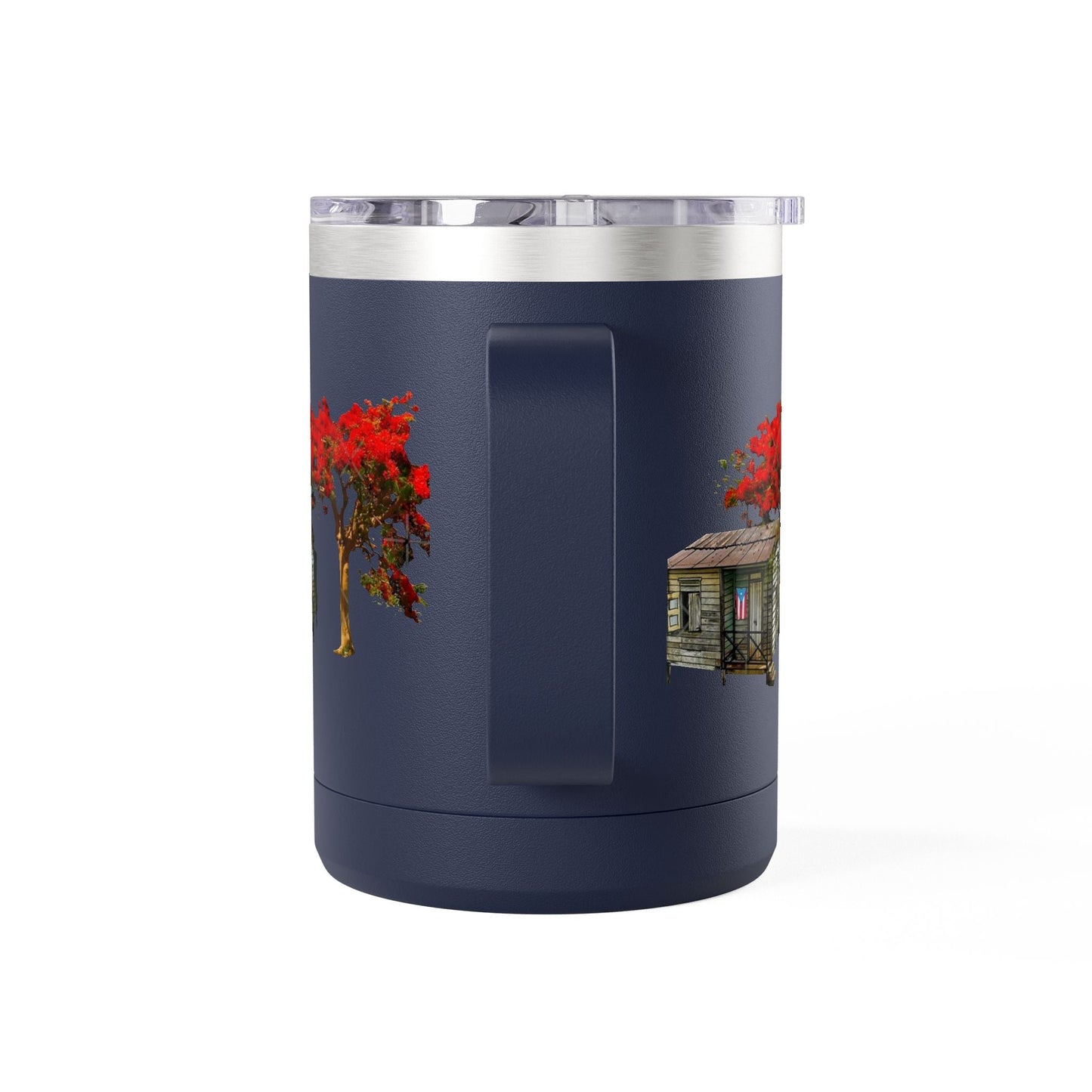 Puerto Rican Christmas Vibrant Floral Coffee Mug Tumbler, 15oz - Perfect for Cozy Mornings, Gifts for Garden Lovers, Unique Drinkware for Home - Metamorphosis Creations