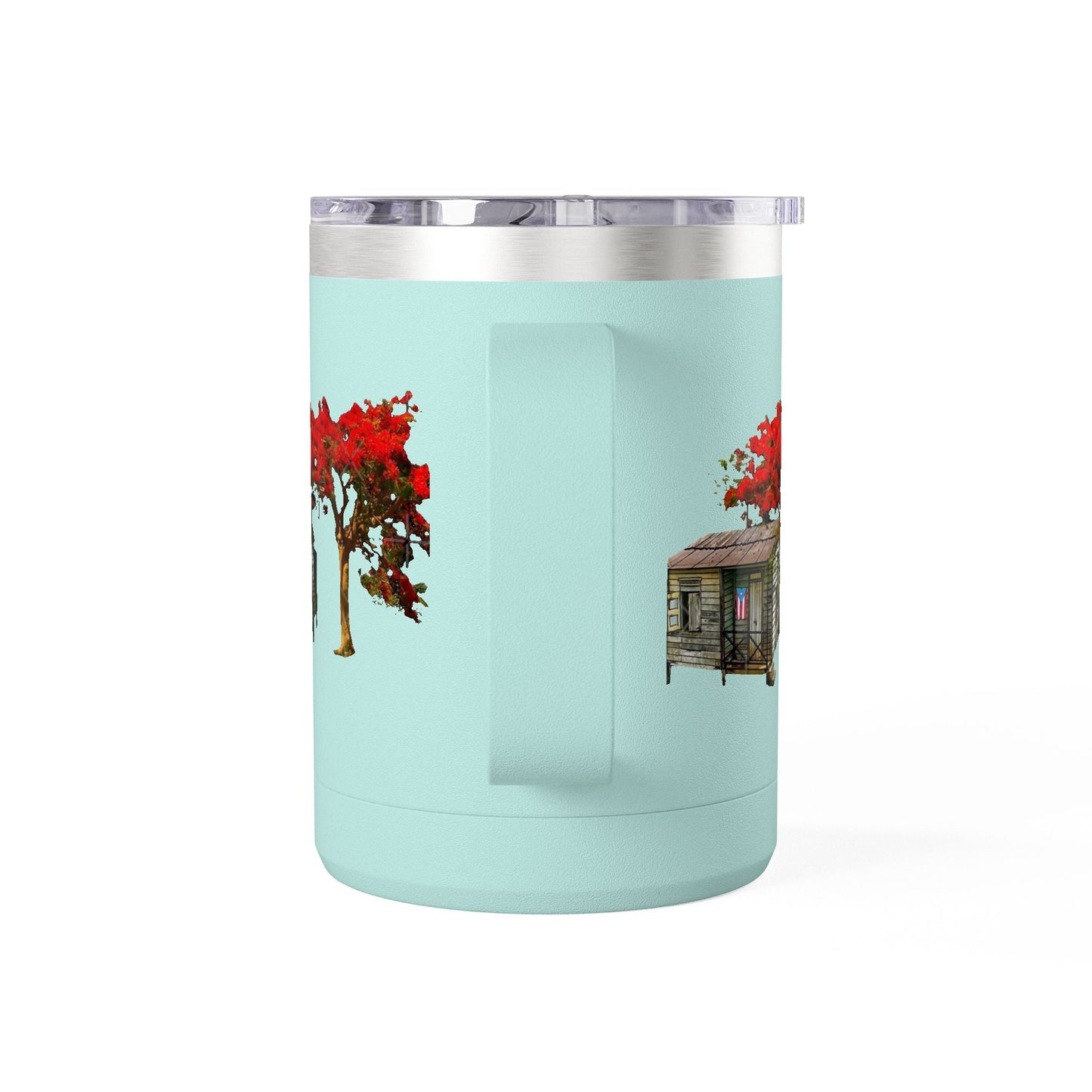 Puerto Rican Christmas Vibrant Floral Coffee Mug Tumbler, 15oz - Perfect for Cozy Mornings, Gifts for Garden Lovers, Unique Drinkware for Home - Metamorphosis Creations