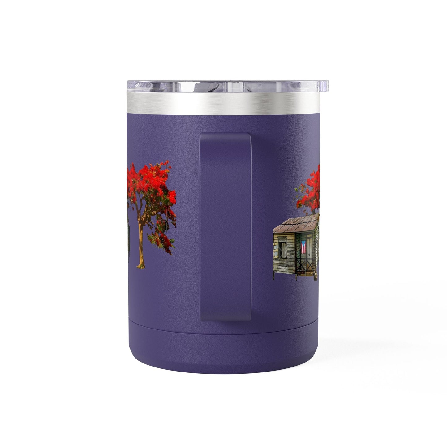 Puerto Rican Christmas Vibrant Floral Coffee Mug Tumbler, 15oz - Perfect for Cozy Mornings, Gifts for Garden Lovers, Unique Drinkware for Home - Metamorphosis Creations