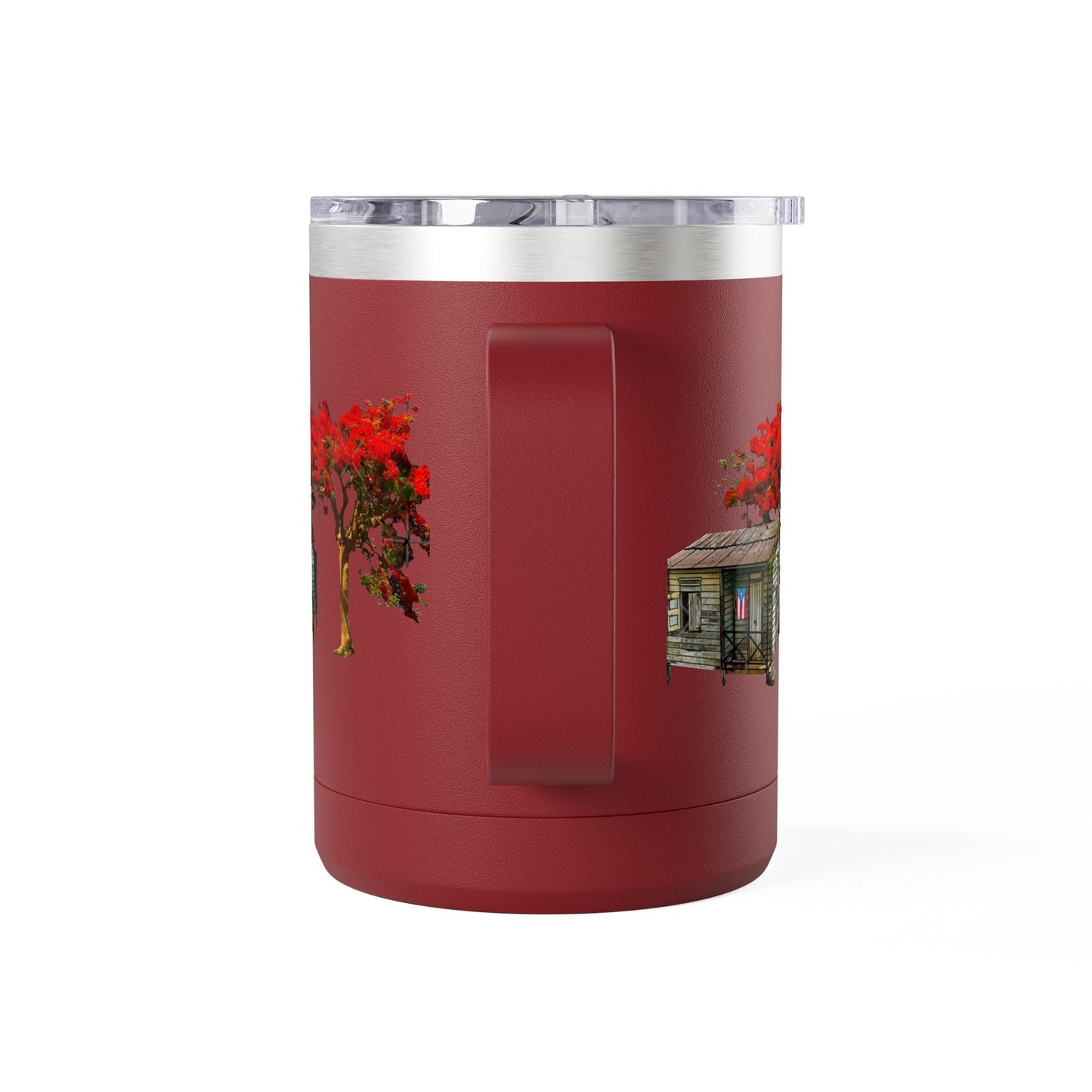 Puerto Rican Christmas Vibrant Floral Coffee Mug Tumbler, 15oz - Perfect for Cozy Mornings, Gifts for Garden Lovers, Unique Drinkware for Home - Metamorphosis Creations