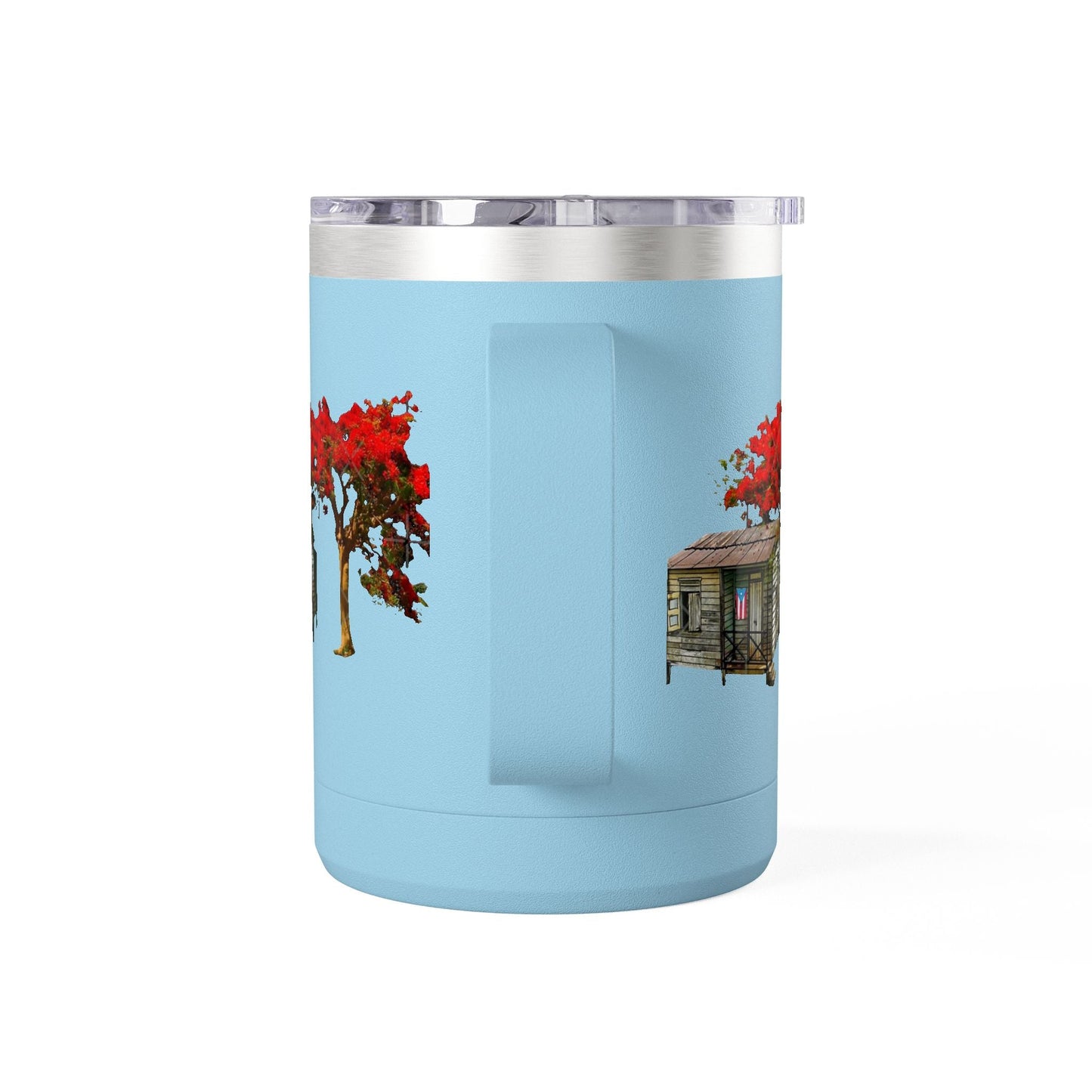 Puerto Rican Christmas Vibrant Floral Coffee Mug Tumbler, 15oz - Perfect for Cozy Mornings, Gifts for Garden Lovers, Unique Drinkware for Home - Metamorphosis Creations
