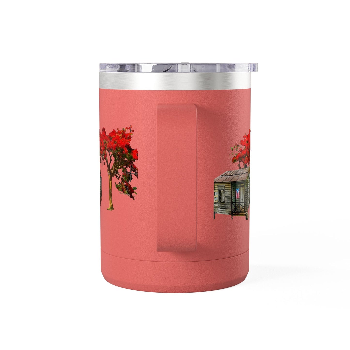 Puerto Rican Christmas Vibrant Floral Coffee Mug Tumbler, 15oz - Perfect for Cozy Mornings, Gifts for Garden Lovers, Unique Drinkware for Home - Metamorphosis Creations