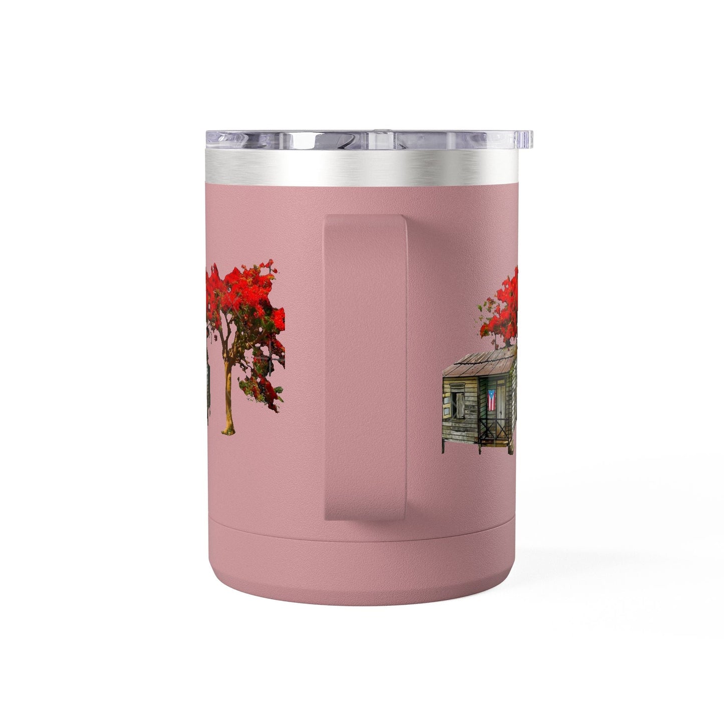 Puerto Rican Christmas Vibrant Floral Coffee Mug Tumbler, 15oz - Perfect for Cozy Mornings, Gifts for Garden Lovers, Unique Drinkware for Home - Metamorphosis Creations