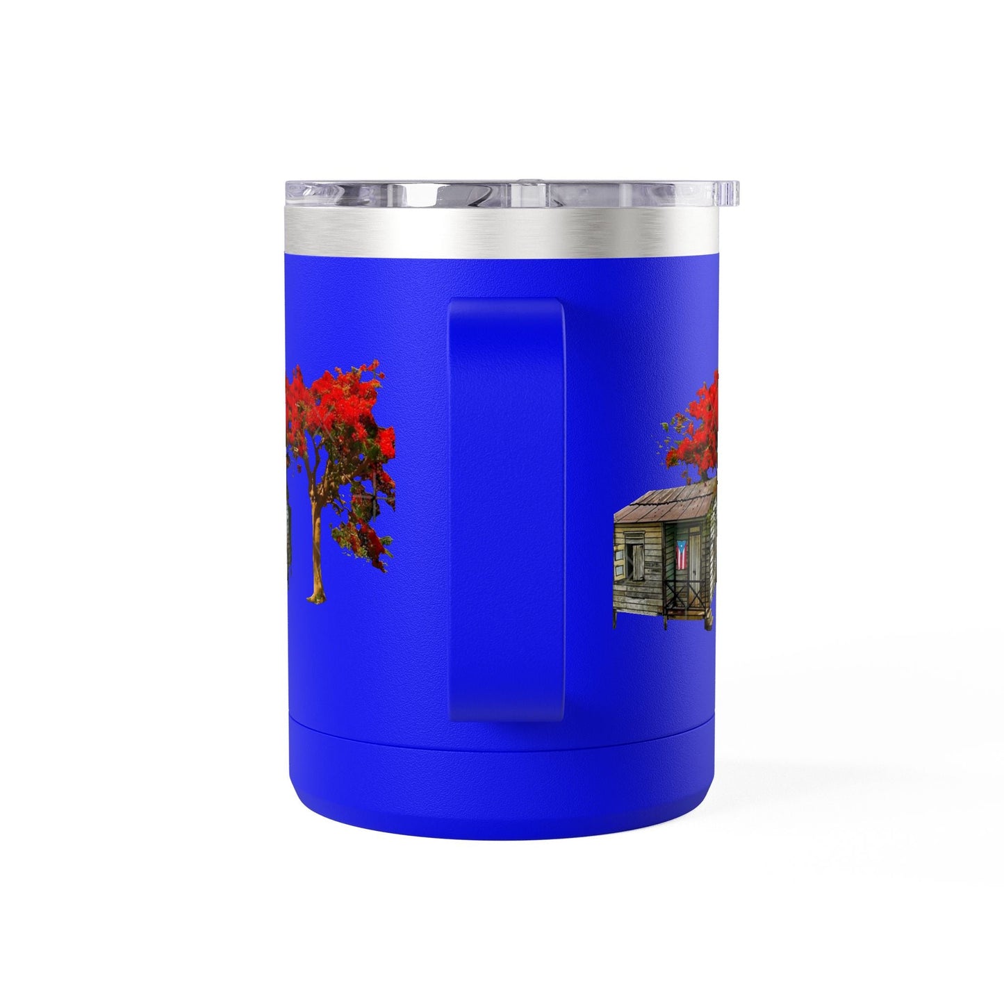 Puerto Rican Christmas Vibrant Floral Coffee Mug Tumbler, 15oz - Perfect for Cozy Mornings, Gifts for Garden Lovers, Unique Drinkware for Home - Metamorphosis Creations