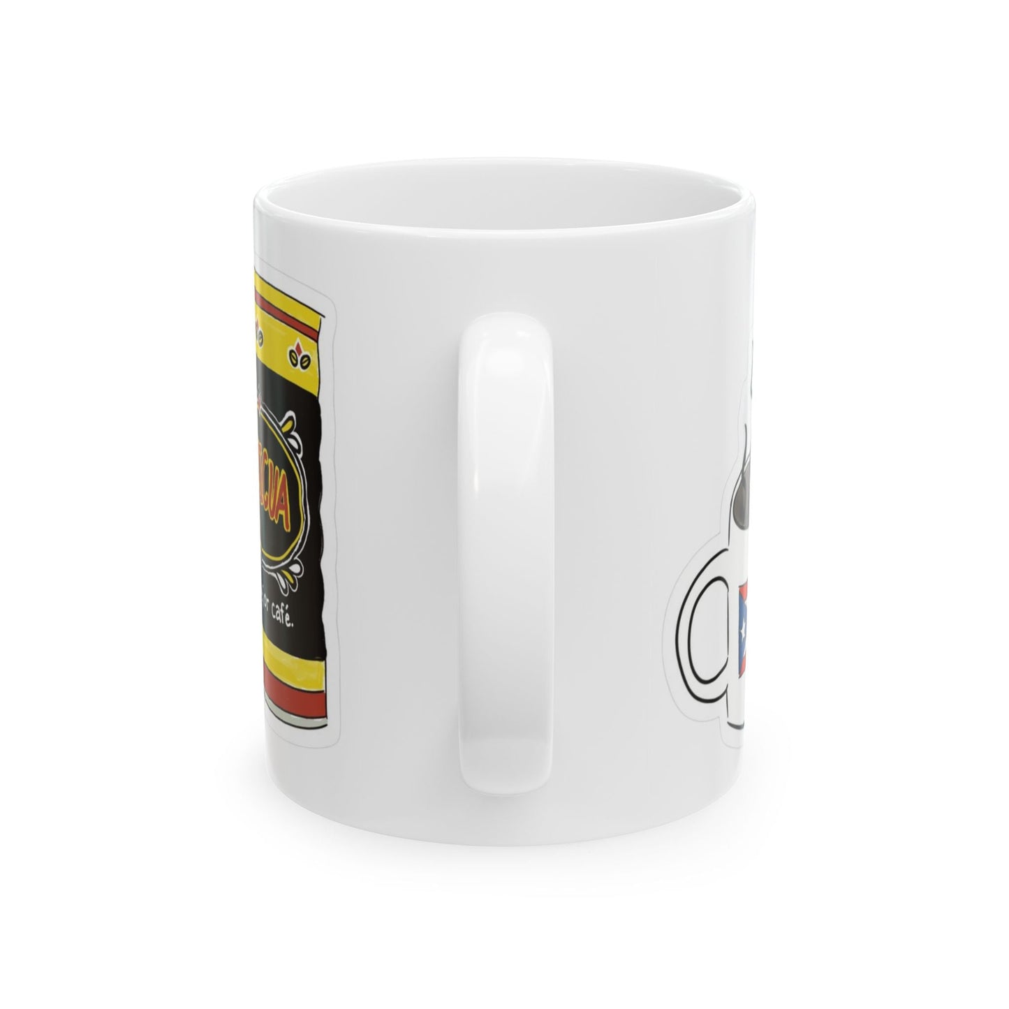 Puerto Rican Coffee Ceramic Mug - Unique Coffee Lover Gift, Fun Kitchen Decor, Home Office, Daily Use, Coffee Addict - Metamorphosis Creations