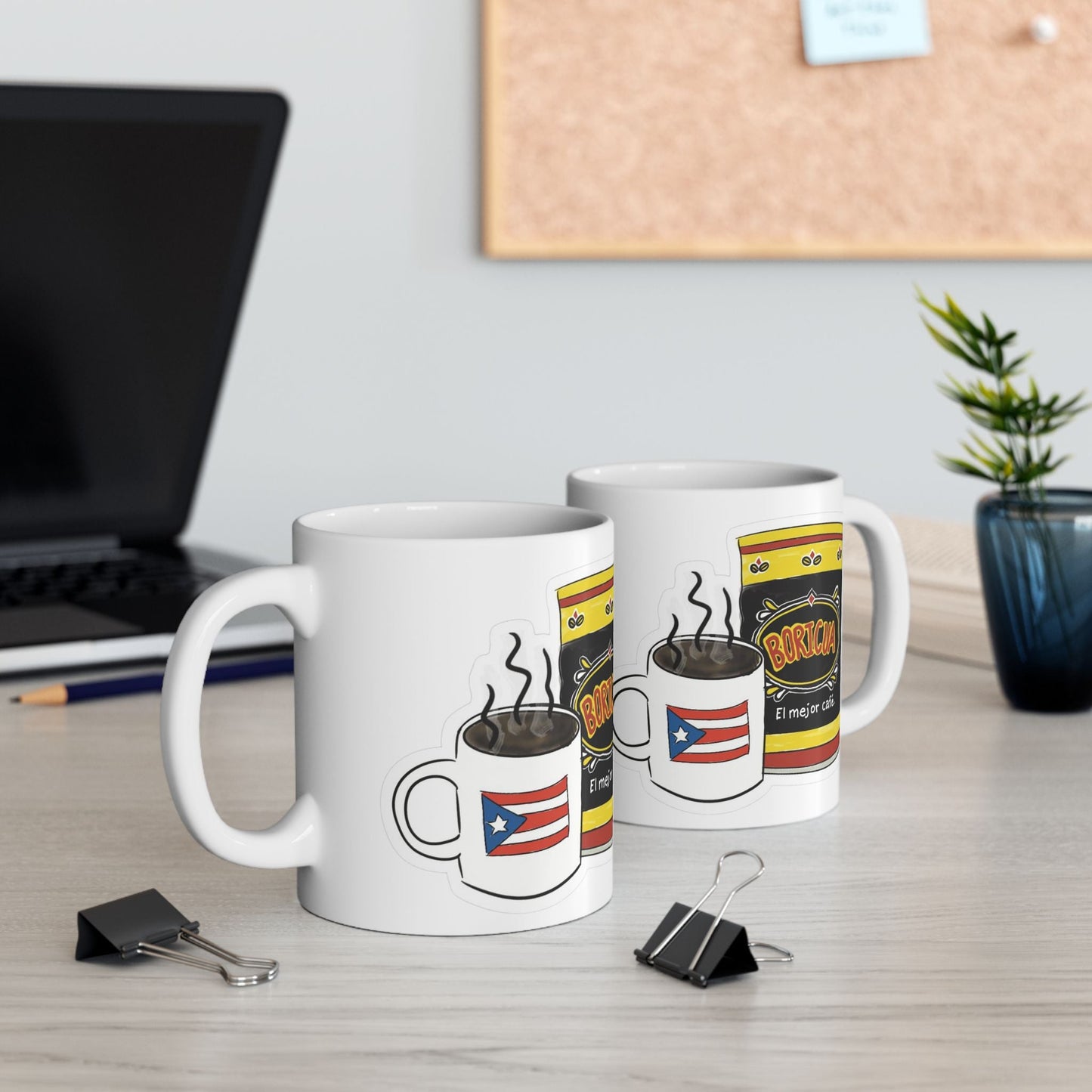 Puerto Rican Coffee Ceramic Mug - Unique Coffee Lover Gift, Fun Kitchen Decor, Home Office, Daily Use, Coffee Addict - Metamorphosis Creations