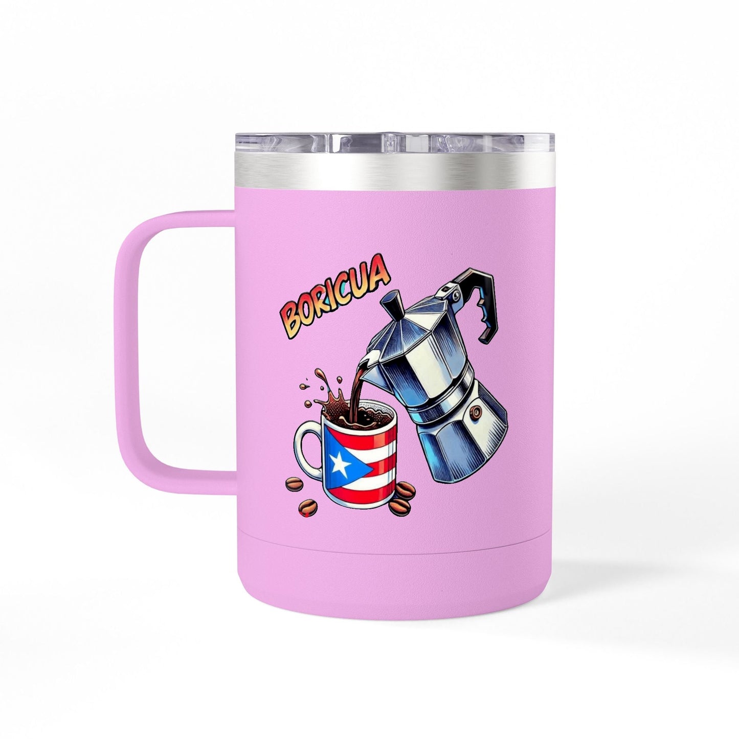 Puerto Rican Coffee Mug Tumbler, 15oz | Great Gift for Coffee Lovers, Unique Kitchen Decor, Perfect for Birthdays & Holidays - Metamorphosis Creations