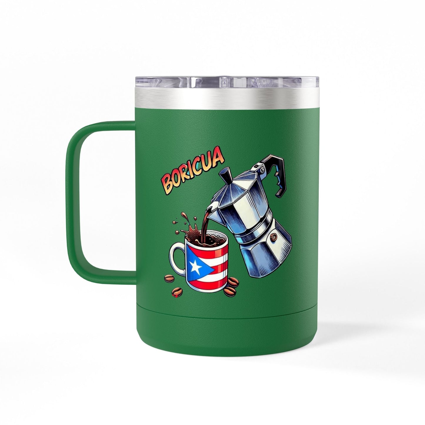 Puerto Rican Coffee Mug Tumbler, 15oz | Great Gift for Coffee Lovers, Unique Kitchen Decor, Perfect for Birthdays & Holidays - Metamorphosis Creations