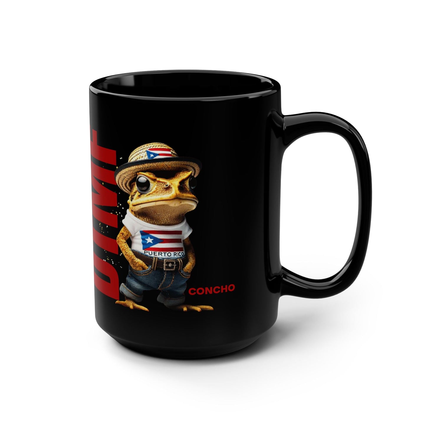 Puerto Rican Heritage Mugs with Unique Designs Black Mug, 15oz - Metamorphosis Creations