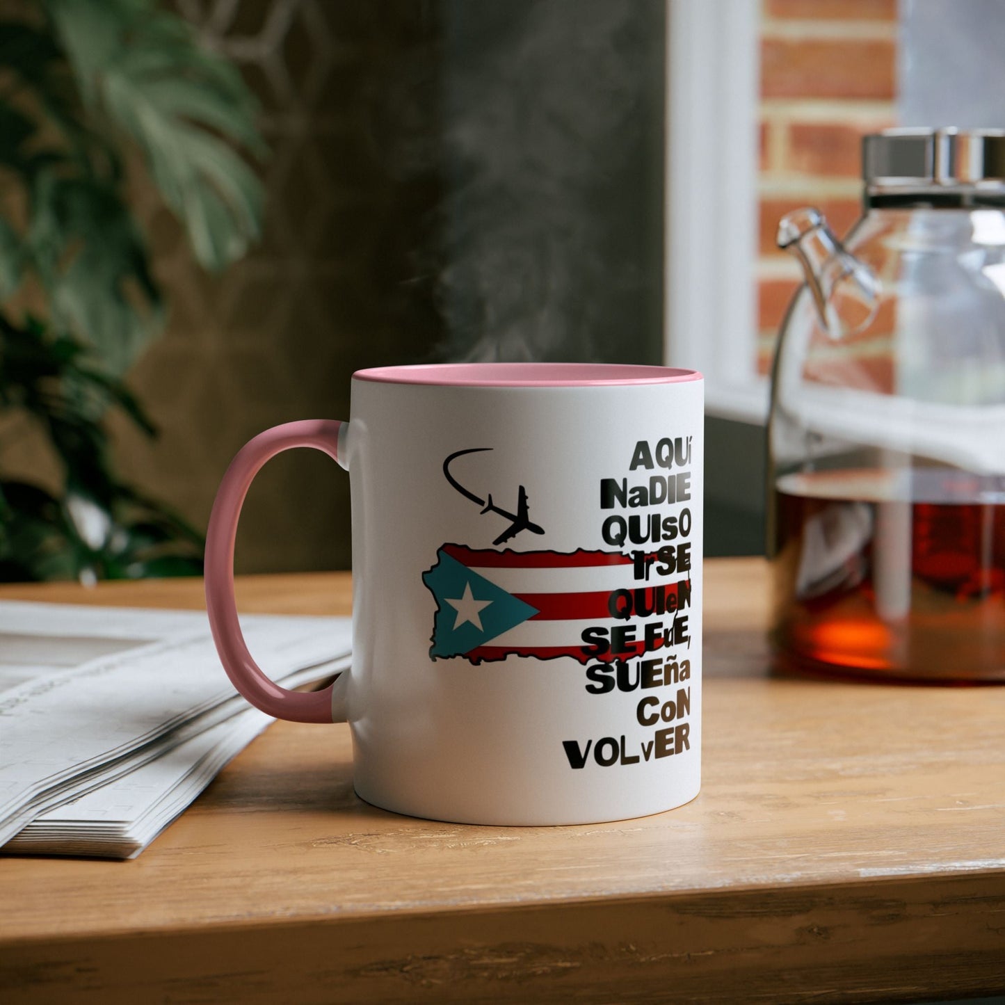 Puerto Rican Pride Two - Tone Coffee Mug, 11oz - Gift for Coffee Lovers, Home Decor, Travel Souvenirs, Unique Kitchenware, Independence Day - Metamorphosis Creations