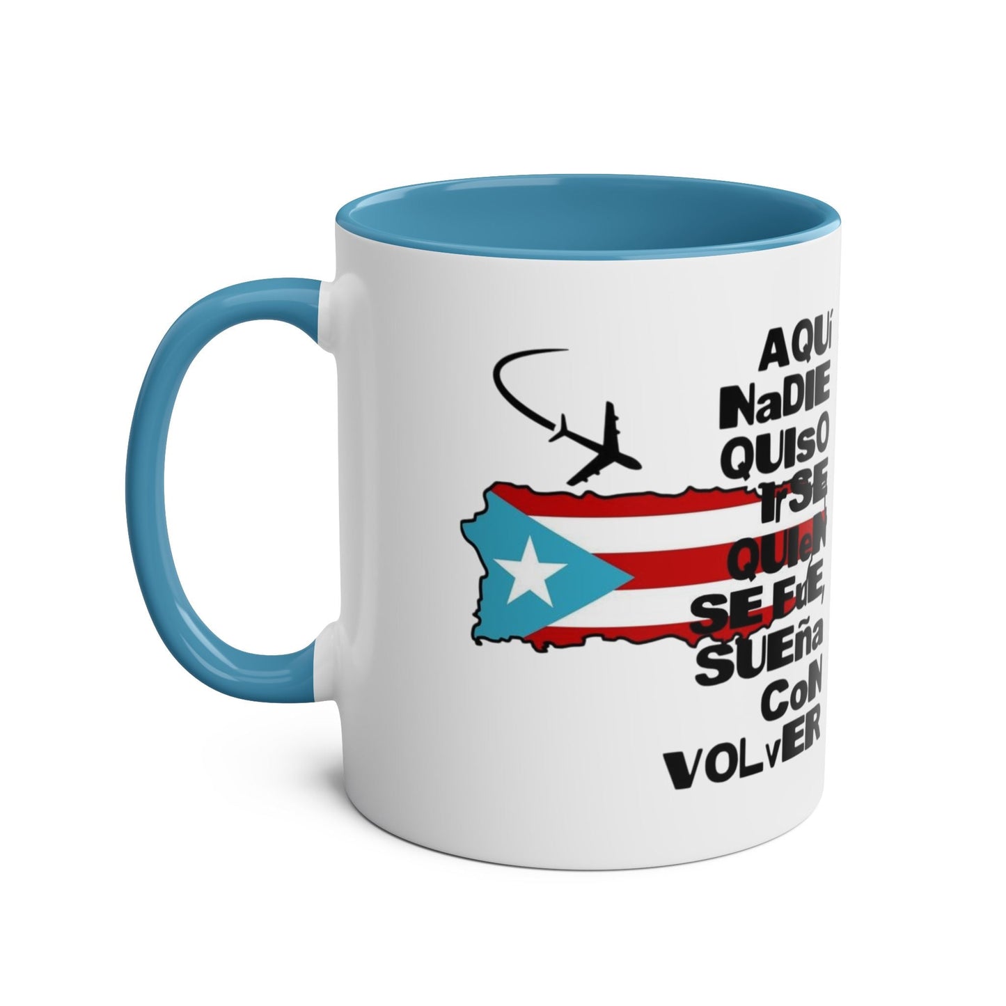 Puerto Rican Pride Two - Tone Coffee Mug, 11oz - Gift for Coffee Lovers, Home Decor, Travel Souvenirs, Unique Kitchenware, Independence Day - Metamorphosis Creations