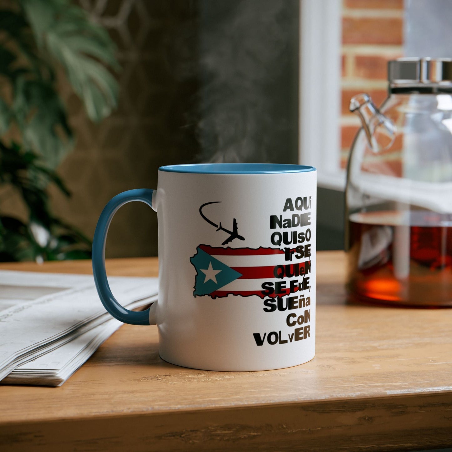Puerto Rican Pride Two - Tone Coffee Mug, 11oz - Gift for Coffee Lovers, Home Decor, Travel Souvenirs, Unique Kitchenware, Independence Day - Metamorphosis Creations