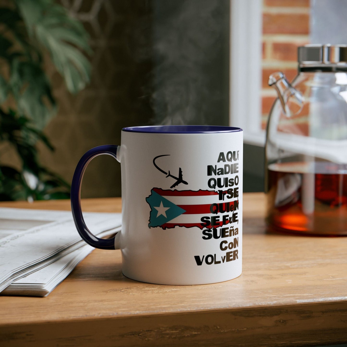 Puerto Rican Pride Two - Tone Coffee Mug, 11oz - Gift for Coffee Lovers, Home Decor, Travel Souvenirs, Unique Kitchenware, Independence Day - Metamorphosis Creations