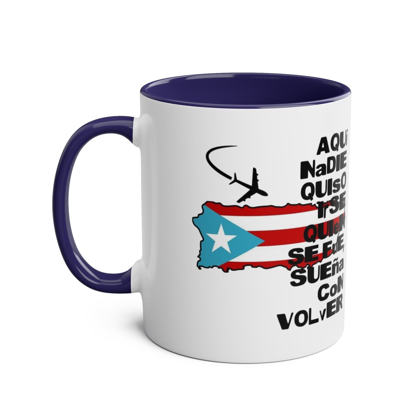 Puerto Rican Pride Two - Tone Coffee Mug, 11oz - Gift for Coffee Lovers, Home Decor, Travel Souvenirs, Unique Kitchenware, Independence Day - Metamorphosis Creations