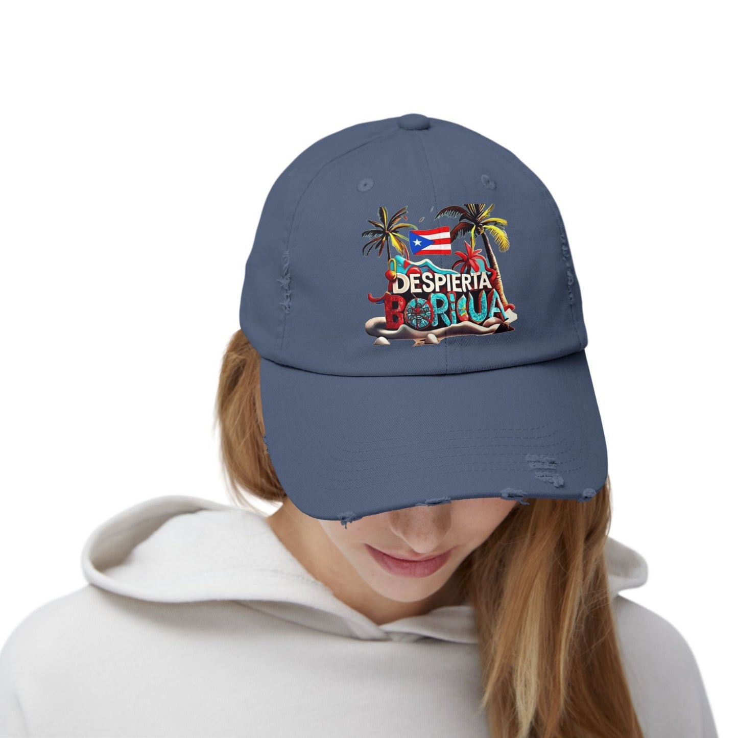 Puerto Rican Snapback Tropical Distressed Cap, Puerto Rican Pride Hat, Summer Accessories, Vacation Gear, Gift for Travelers - Metamorphosis Creations