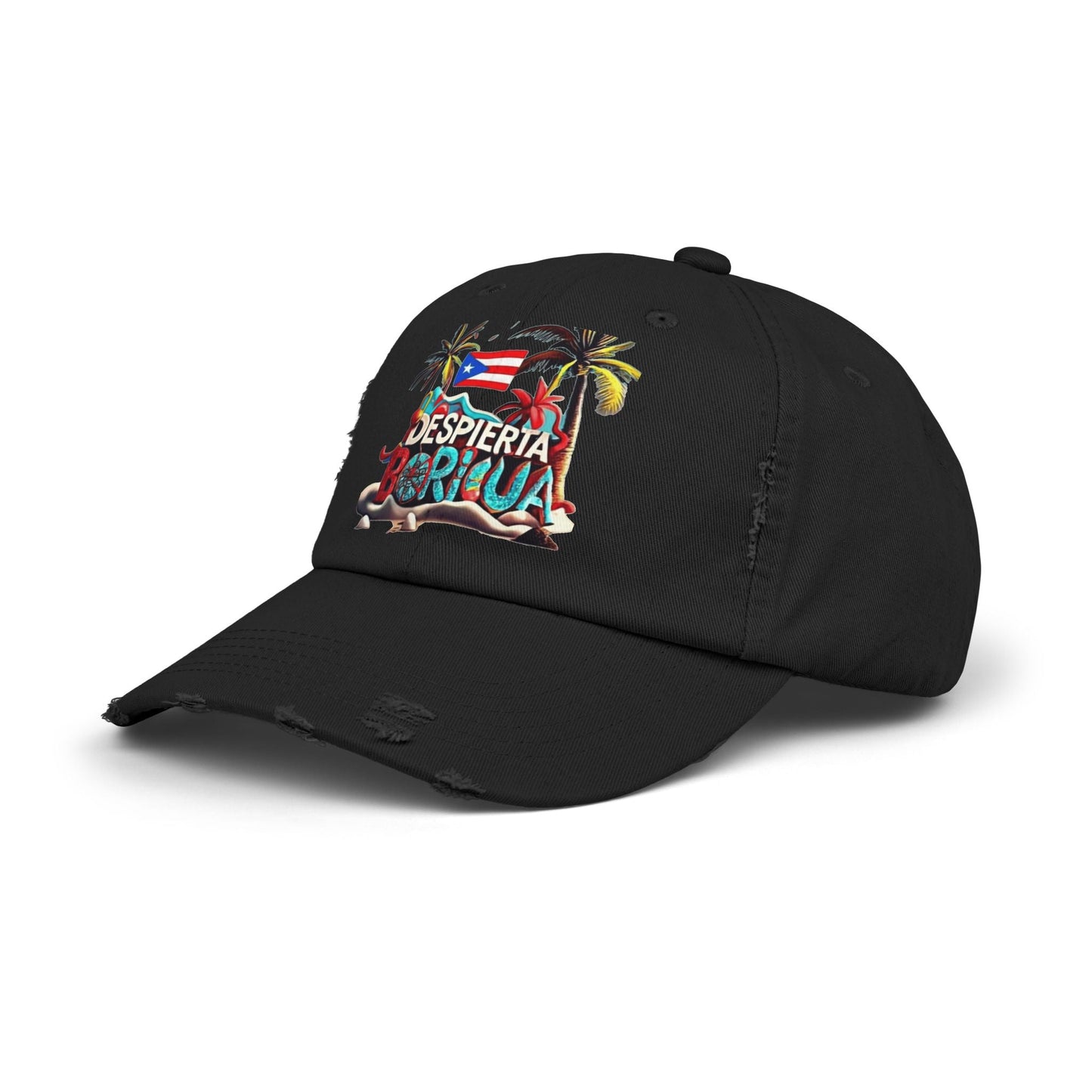 Puerto Rican Snapback Tropical Distressed Cap, Puerto Rican Pride Hat, Summer Accessories, Vacation Gear, Gift for Travelers - Metamorphosis Creations