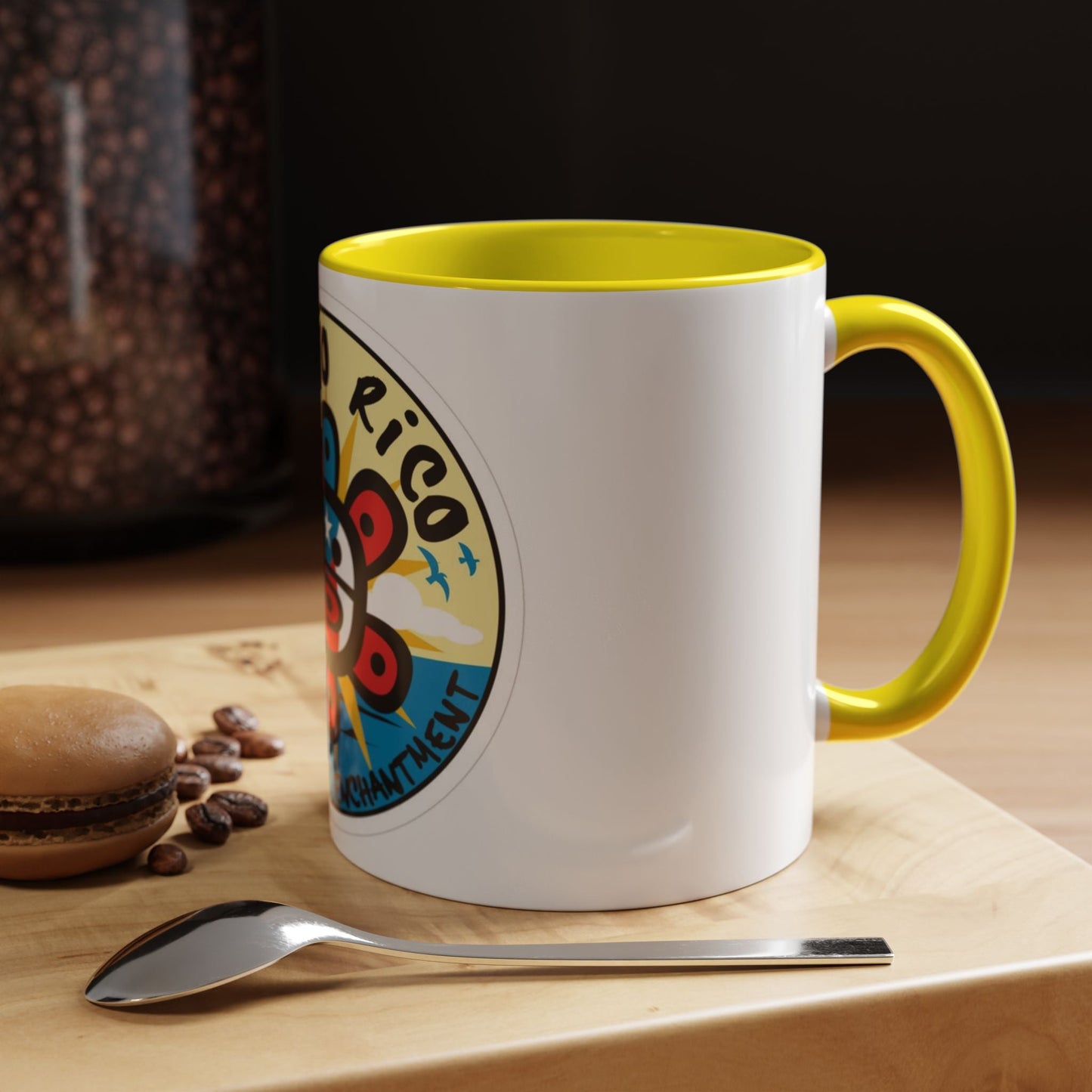 Puerto Rico Accent Coffee Mug - Island of Enchantment, Travel Souvenir, Gift for Coffee Lovers, Car Enthusiasts, Beach Decor - Metamorphosis Creations