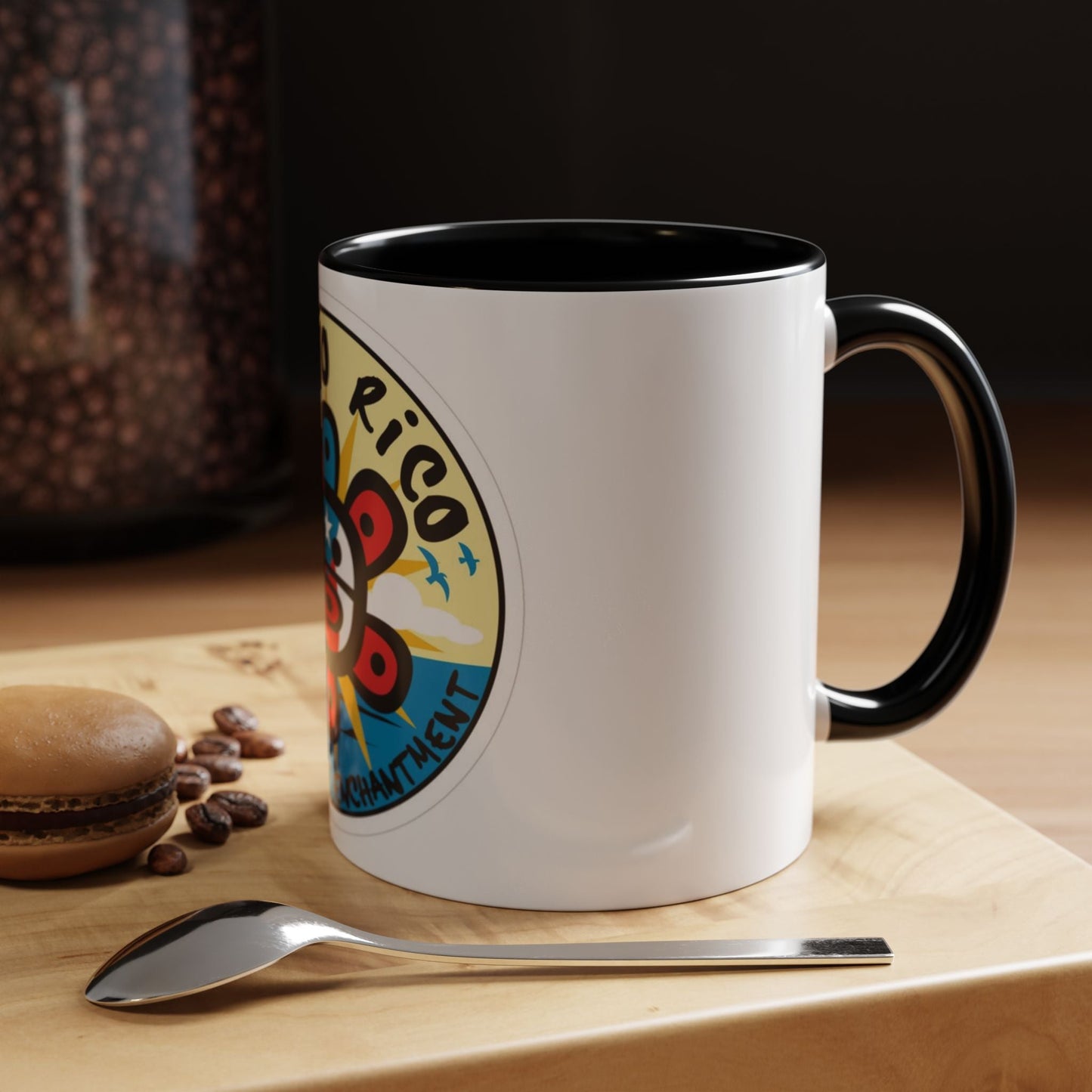 Puerto Rico Accent Coffee Mug - Island of Enchantment, Travel Souvenir, Gift for Coffee Lovers, Car Enthusiasts, Beach Decor - Metamorphosis Creations
