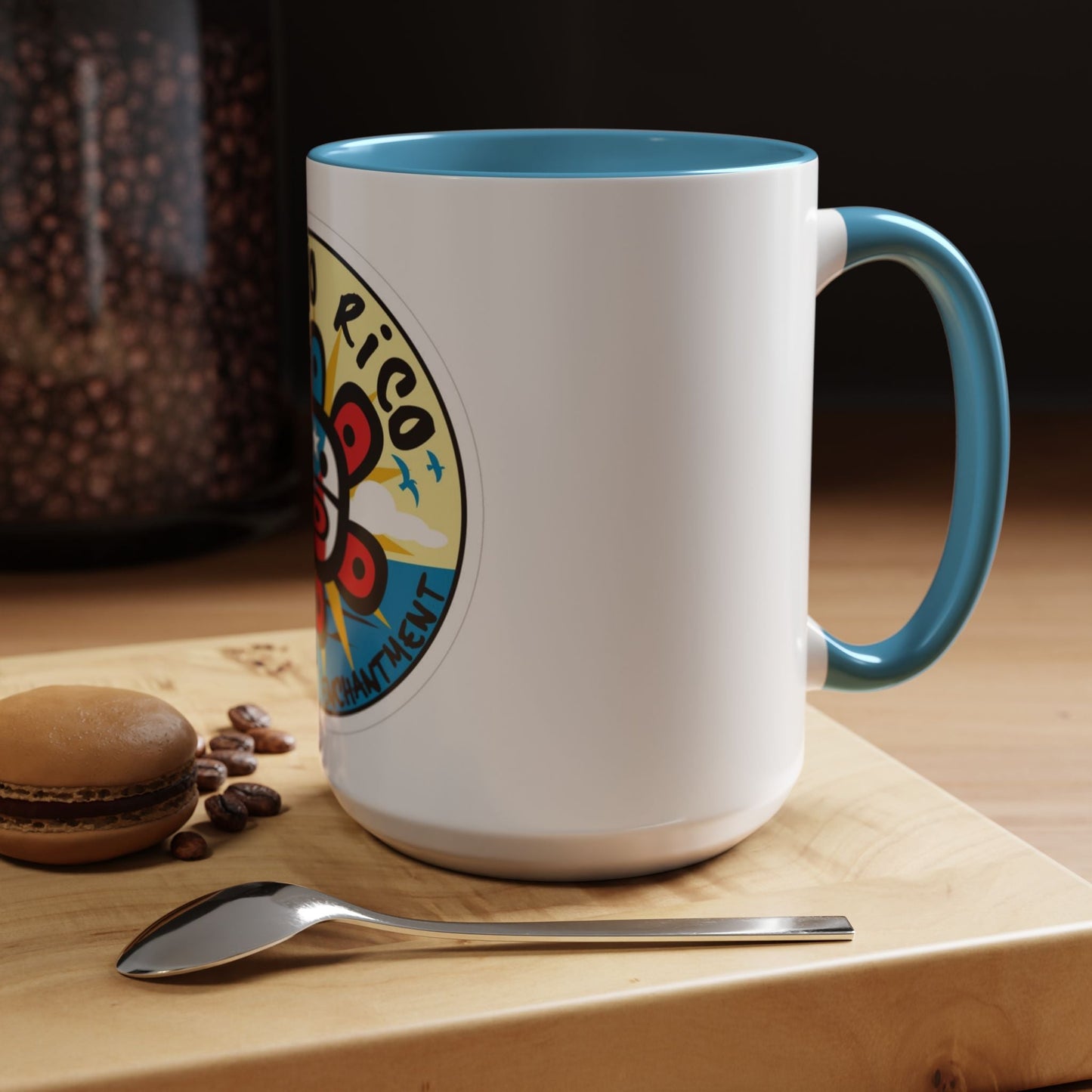 Puerto Rico Accent Coffee Mug - Island of Enchantment, Travel Souvenir, Gift for Coffee Lovers, Car Enthusiasts, Beach Decor - Metamorphosis Creations