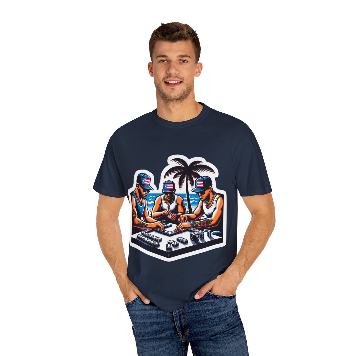 Puerto rico Domino game Unisex Garment - Dyed T-shirt - Metamorphosis Creations