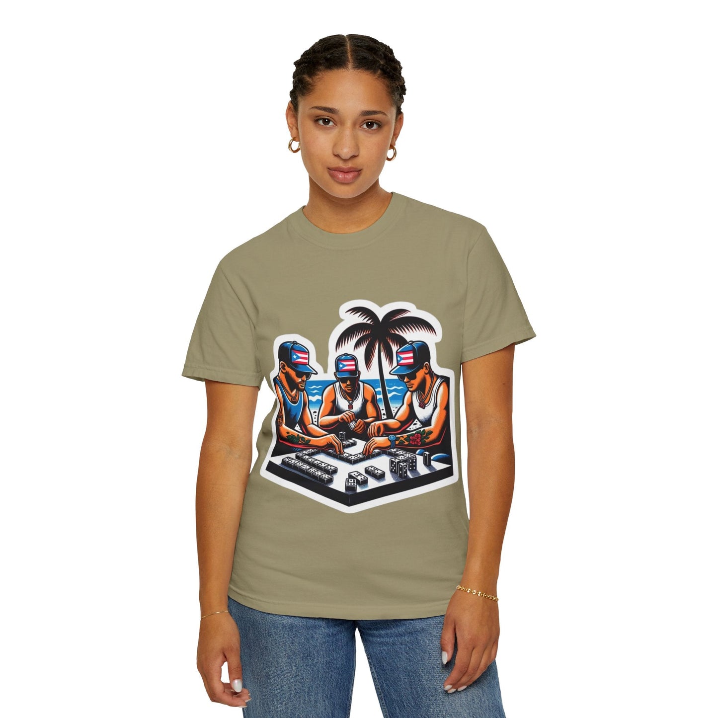 Puerto rico Domino game Unisex Garment - Dyed T-shirt - Metamorphosis Creations