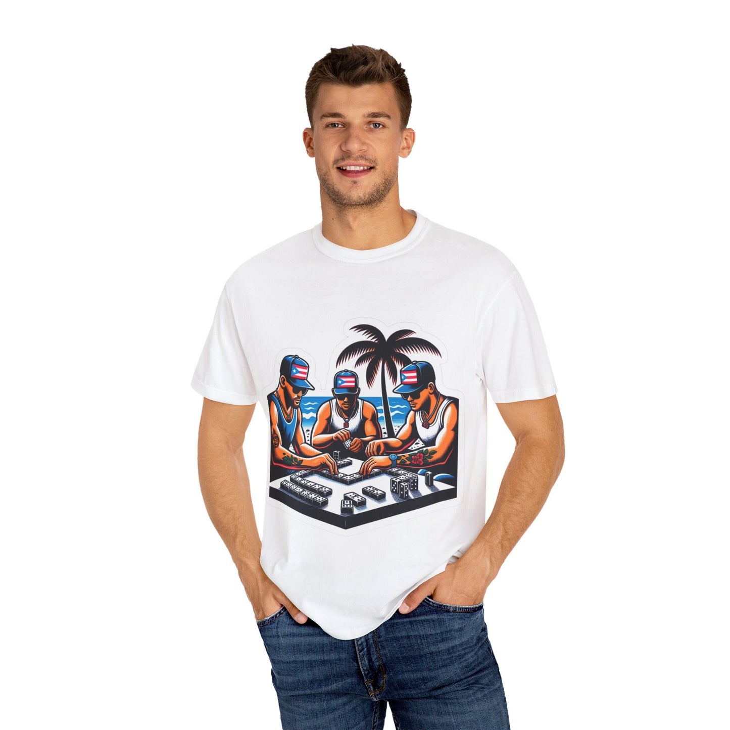 Puerto rico Domino game Unisex Garment - Dyed T-shirt - Metamorphosis Creations