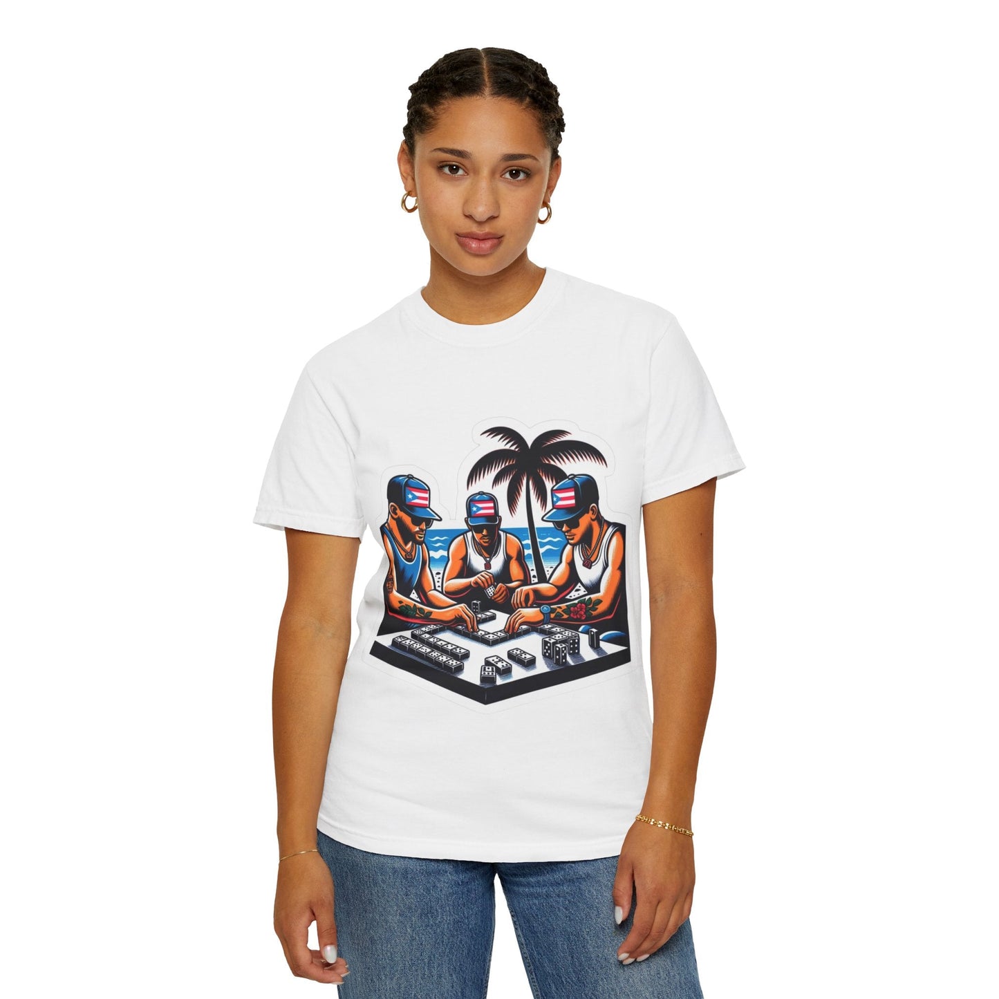 Puerto rico Domino game Unisex Garment - Dyed T-shirt - Metamorphosis Creations