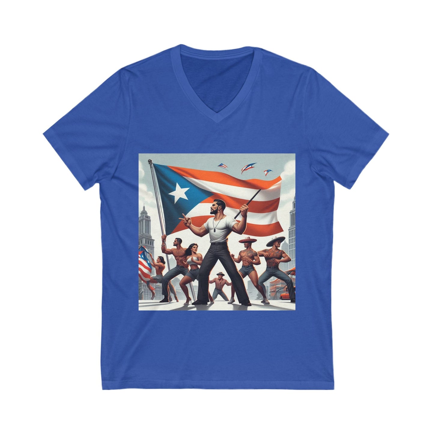 Puerto Rico Heritage Unisex Jersey Short Sleeve V - Neck Tee - Metamorphosis Creations