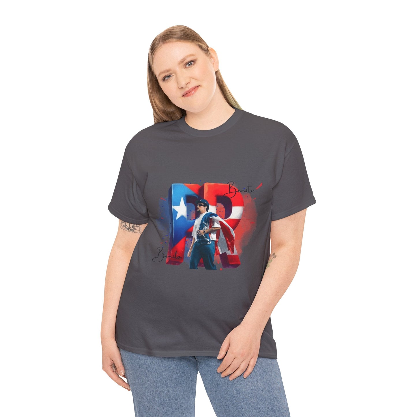 Puerto Rico Pride Collection Benito Pride Unisex Heavy Cotton Tee, Casual Wear, Gift Idea, Independence Day, Festival Outfit, Everyday Comfort - Metamorphosis Creations