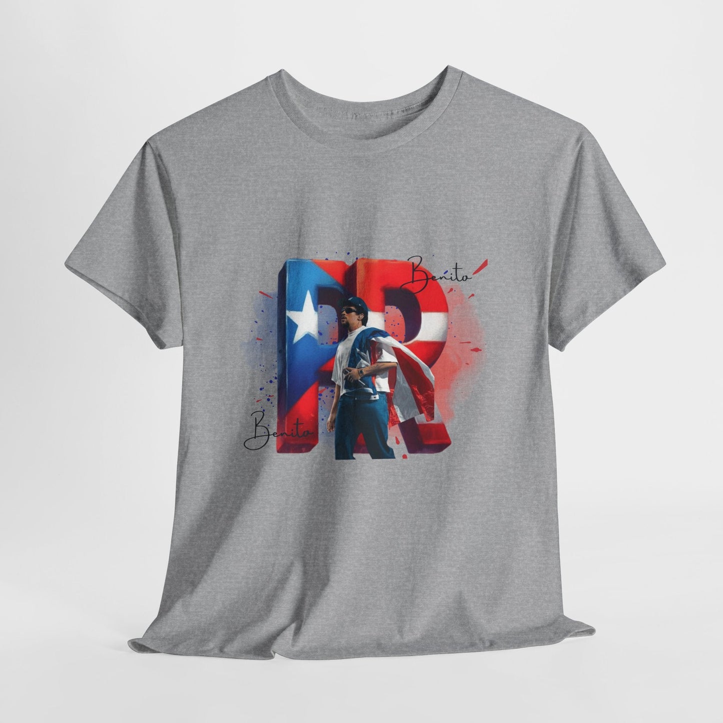Puerto Rico Pride Collection Benito Pride Unisex Heavy Cotton Tee, Casual Wear, Gift Idea, Independence Day, Festival Outfit, Everyday Comfort - Metamorphosis Creations