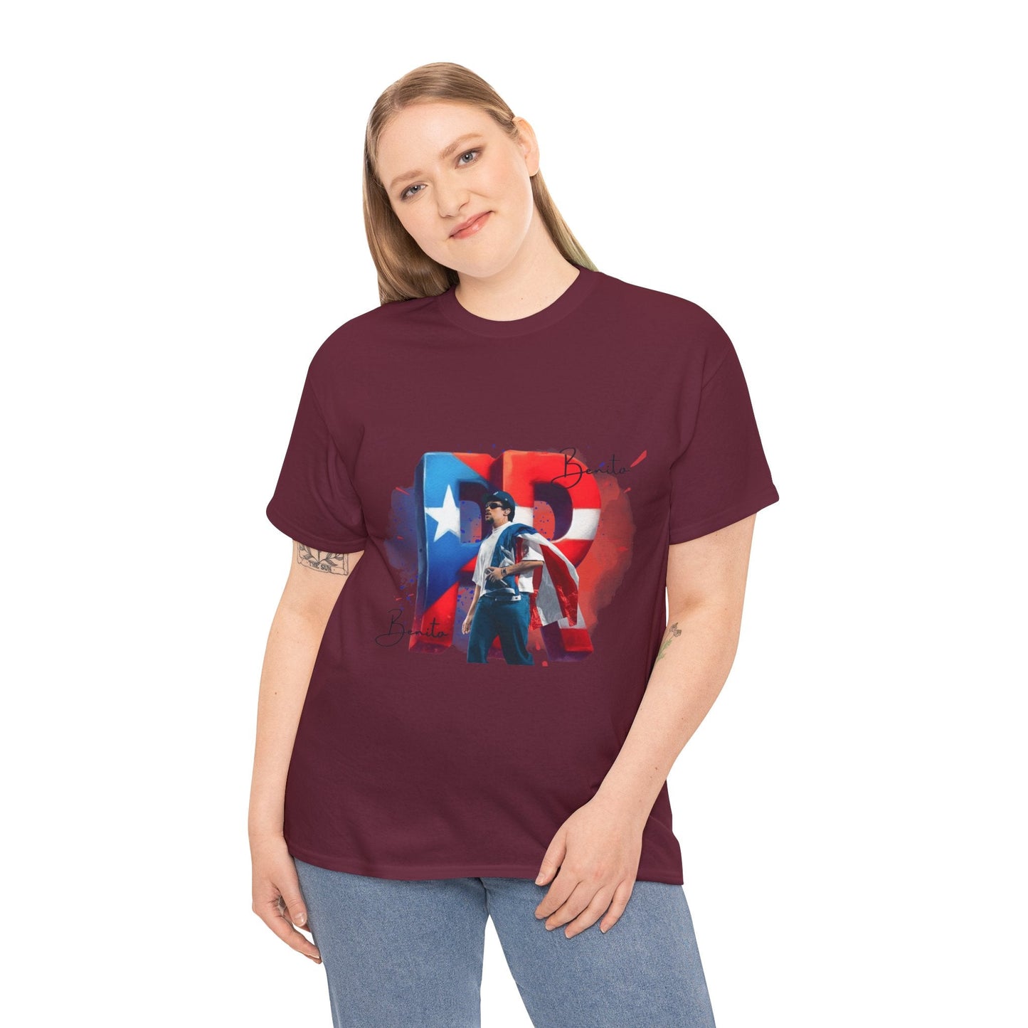 Puerto Rico Pride Collection Benito Pride Unisex Heavy Cotton Tee, Casual Wear, Gift Idea, Independence Day, Festival Outfit, Everyday Comfort - Metamorphosis Creations