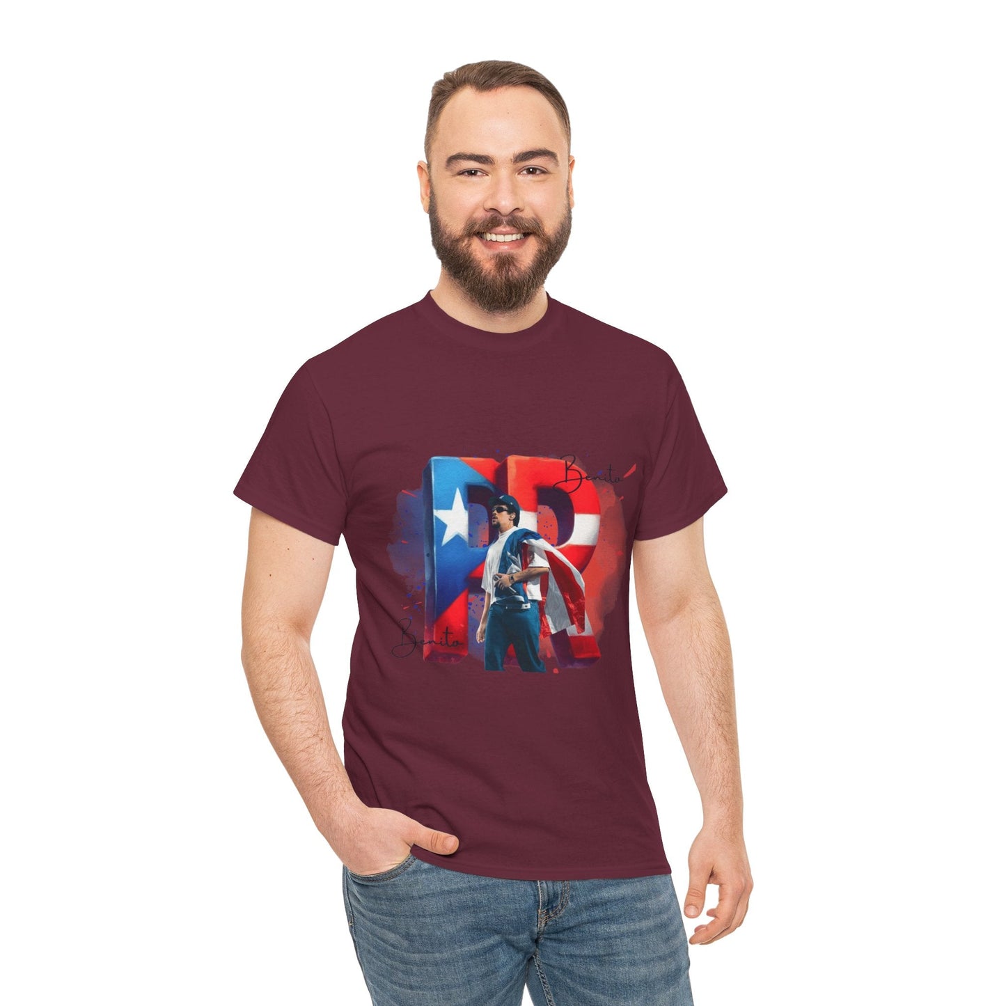 Puerto Rico Pride Collection Benito Pride Unisex Heavy Cotton Tee, Casual Wear, Gift Idea, Independence Day, Festival Outfit, Everyday Comfort - Metamorphosis Creations