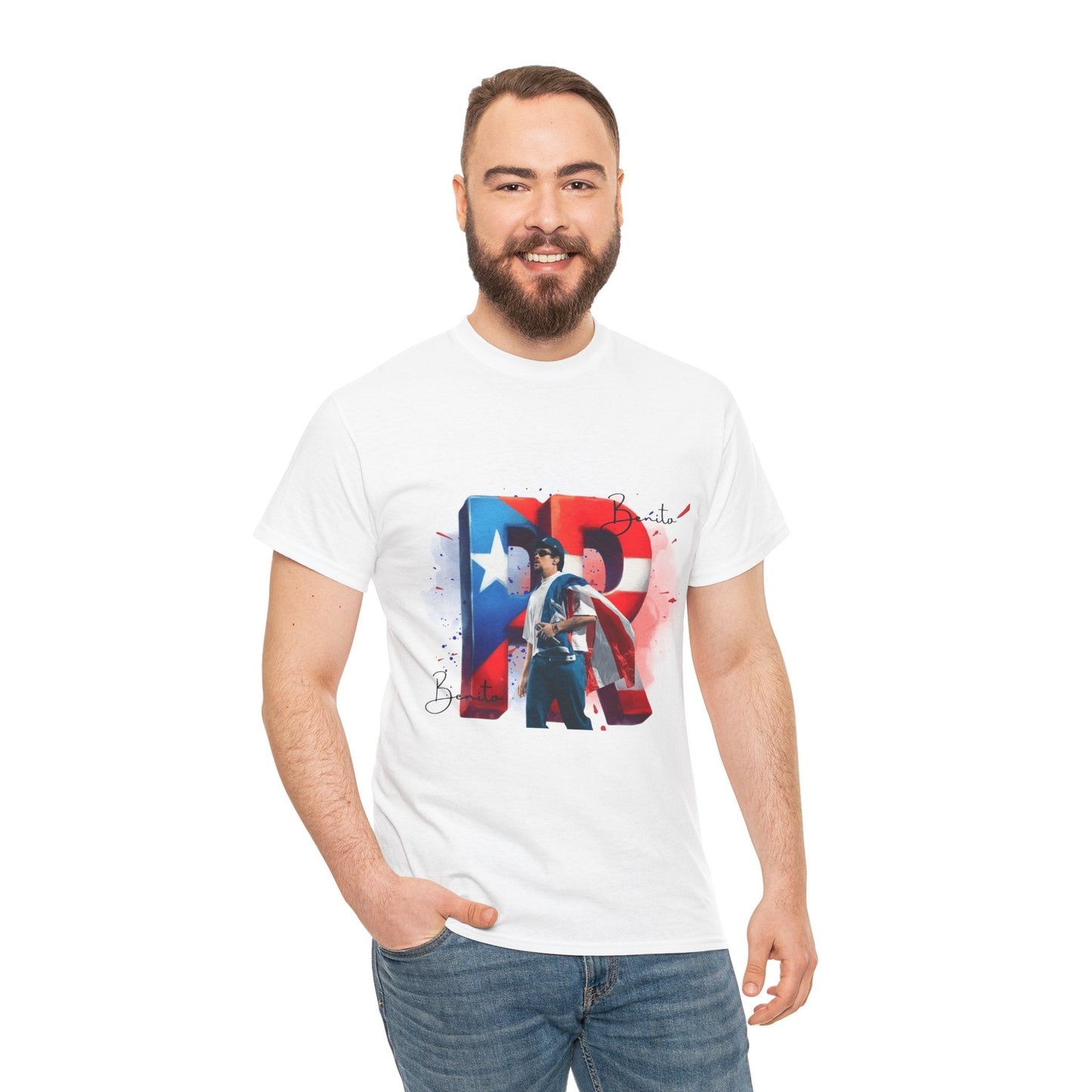Puerto Rico Pride Collection Benito Pride Unisex Heavy Cotton Tee, Casual Wear, Gift Idea, Independence Day, Festival Outfit, Everyday Comfort - Metamorphosis Creations