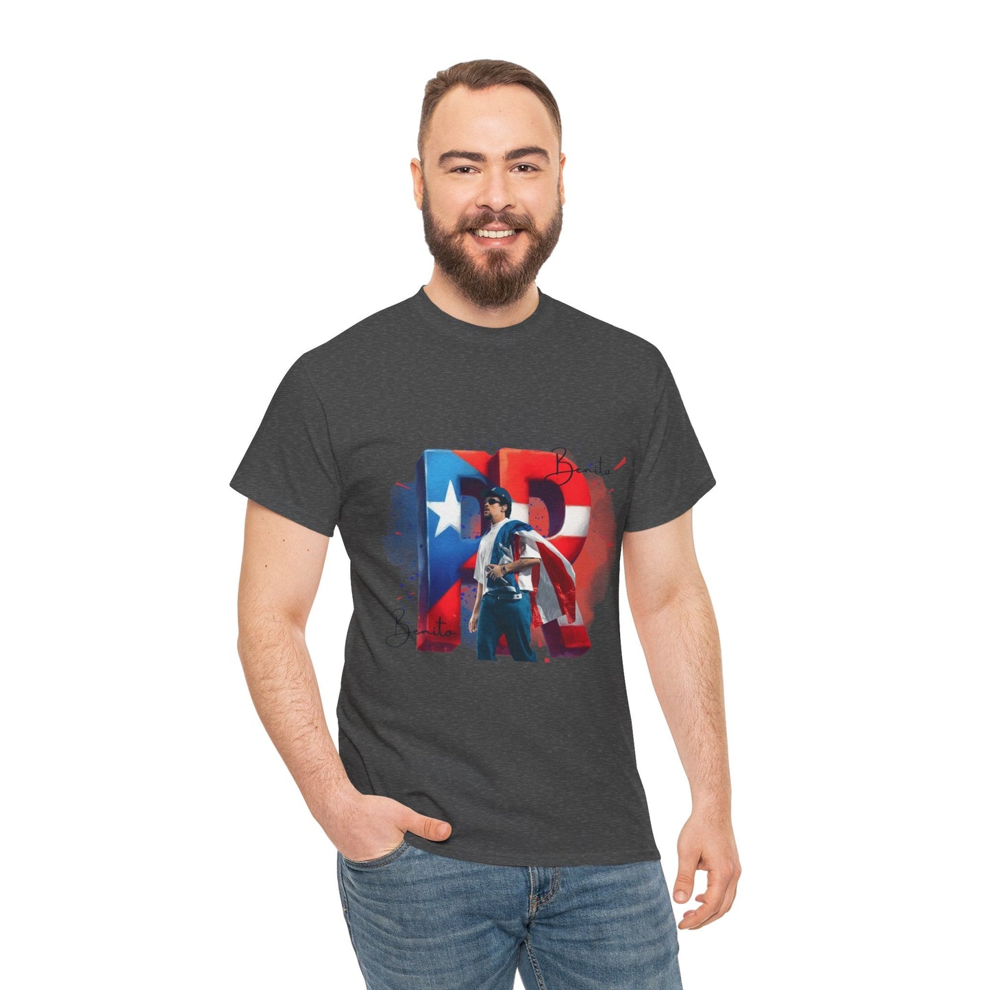 Puerto Rico Pride Collection Benito Pride Unisex Heavy Cotton Tee, Casual Wear, Gift Idea, Independence Day, Festival Outfit, Everyday Comfort - Metamorphosis Creations