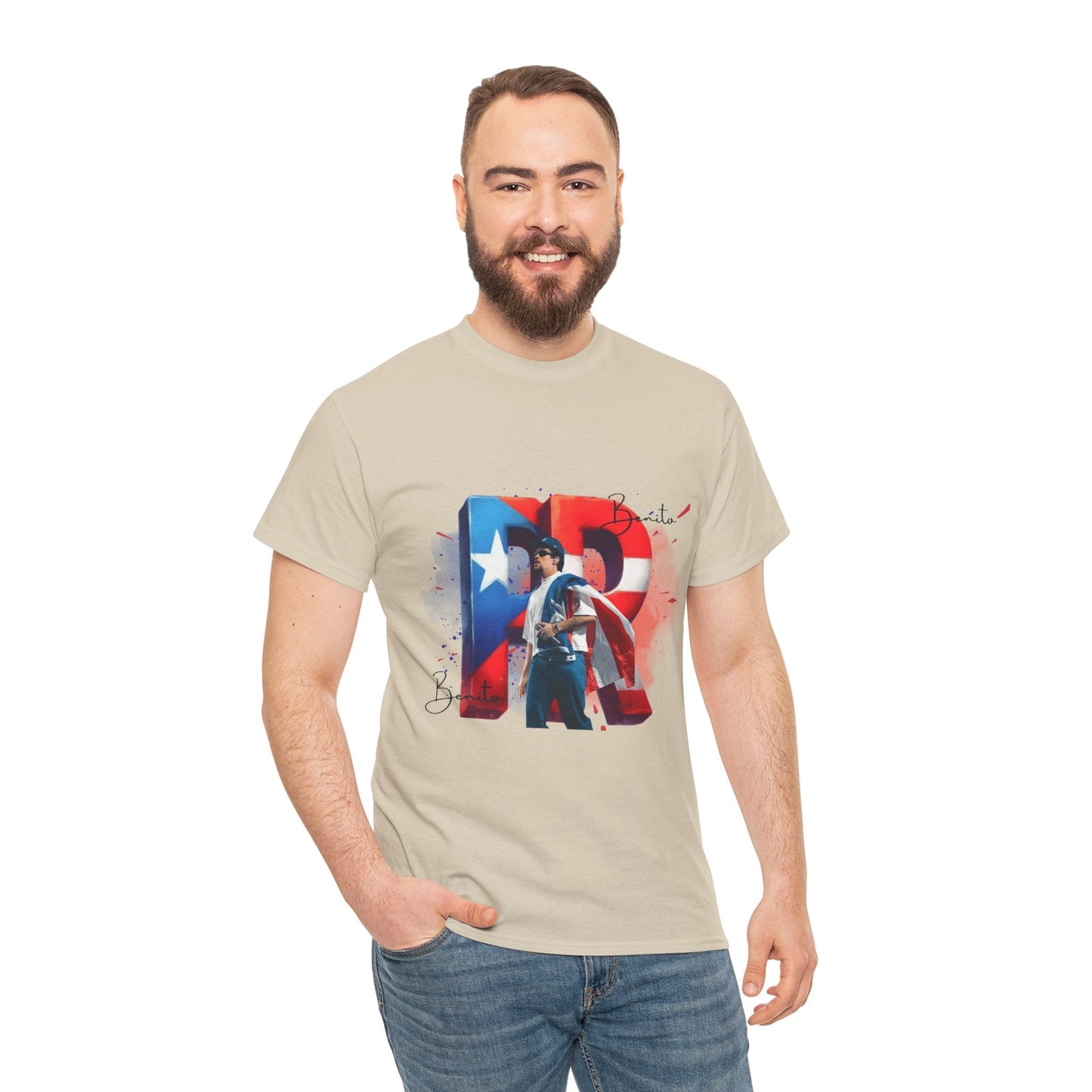 Puerto Rico Pride Collection Benito Pride Unisex Heavy Cotton Tee, Casual Wear, Gift Idea, Independence Day, Festival Outfit, Everyday Comfort - Metamorphosis Creations