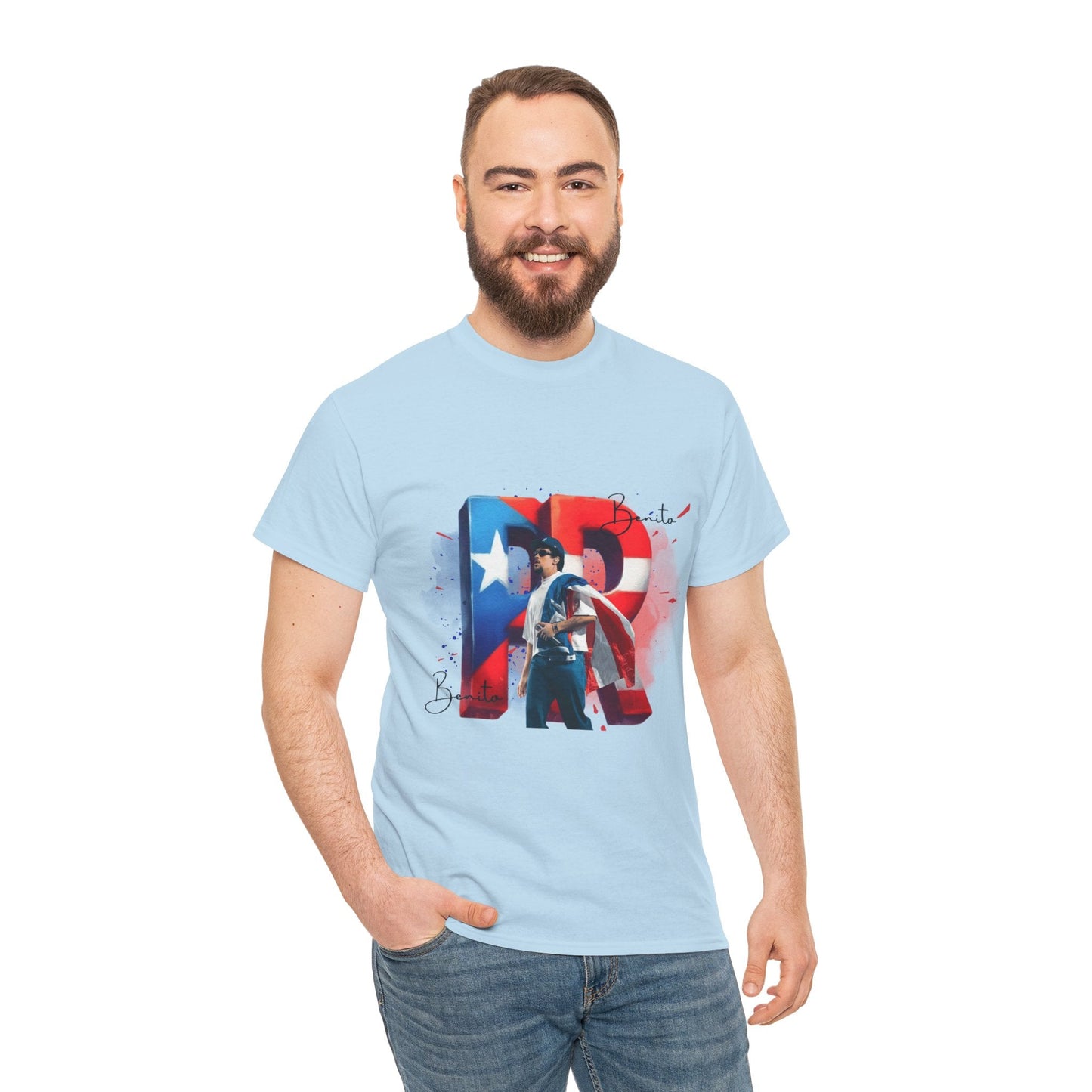 Puerto Rico Pride Collection Benito Pride Unisex Heavy Cotton Tee, Casual Wear, Gift Idea, Independence Day, Festival Outfit, Everyday Comfort - Metamorphosis Creations