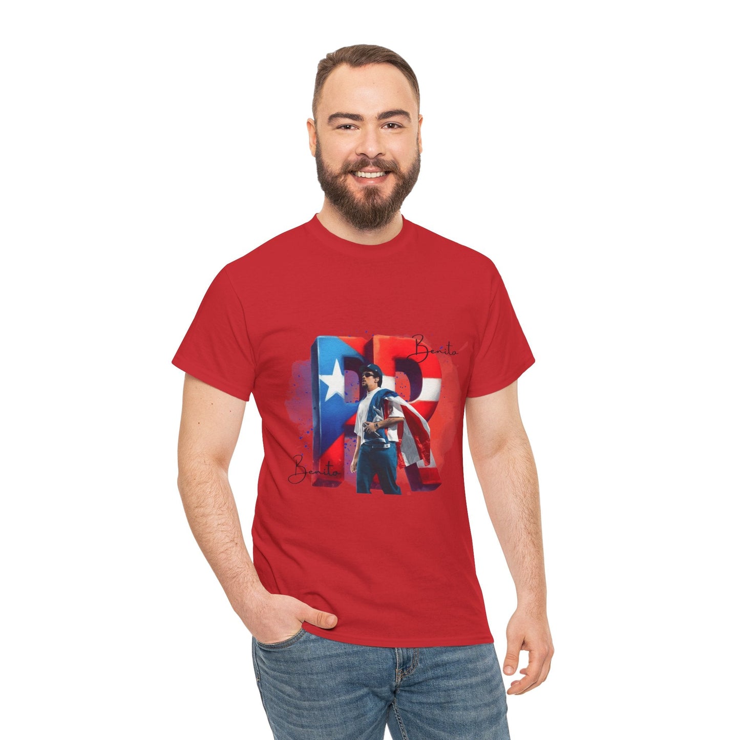 Puerto Rico Pride Collection Benito Pride Unisex Heavy Cotton Tee, Casual Wear, Gift Idea, Independence Day, Festival Outfit, Everyday Comfort - Metamorphosis Creations