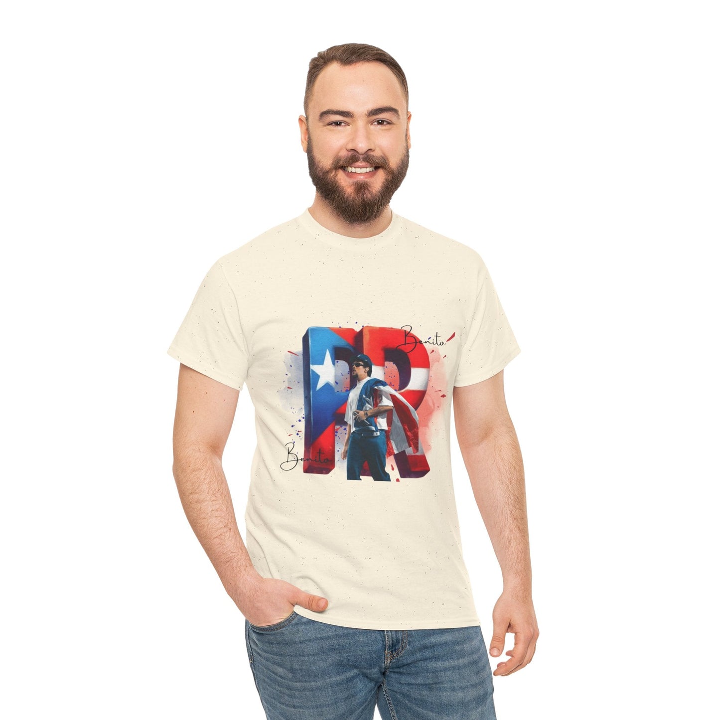 Puerto Rico Pride Collection Benito Pride Unisex Heavy Cotton Tee, Casual Wear, Gift Idea, Independence Day, Festival Outfit, Everyday Comfort - Metamorphosis Creations